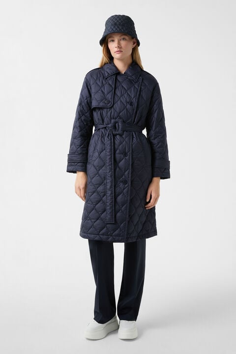 Quilted trench coat Ivory Navy blue Quilted trench coat Ivory Navy blue