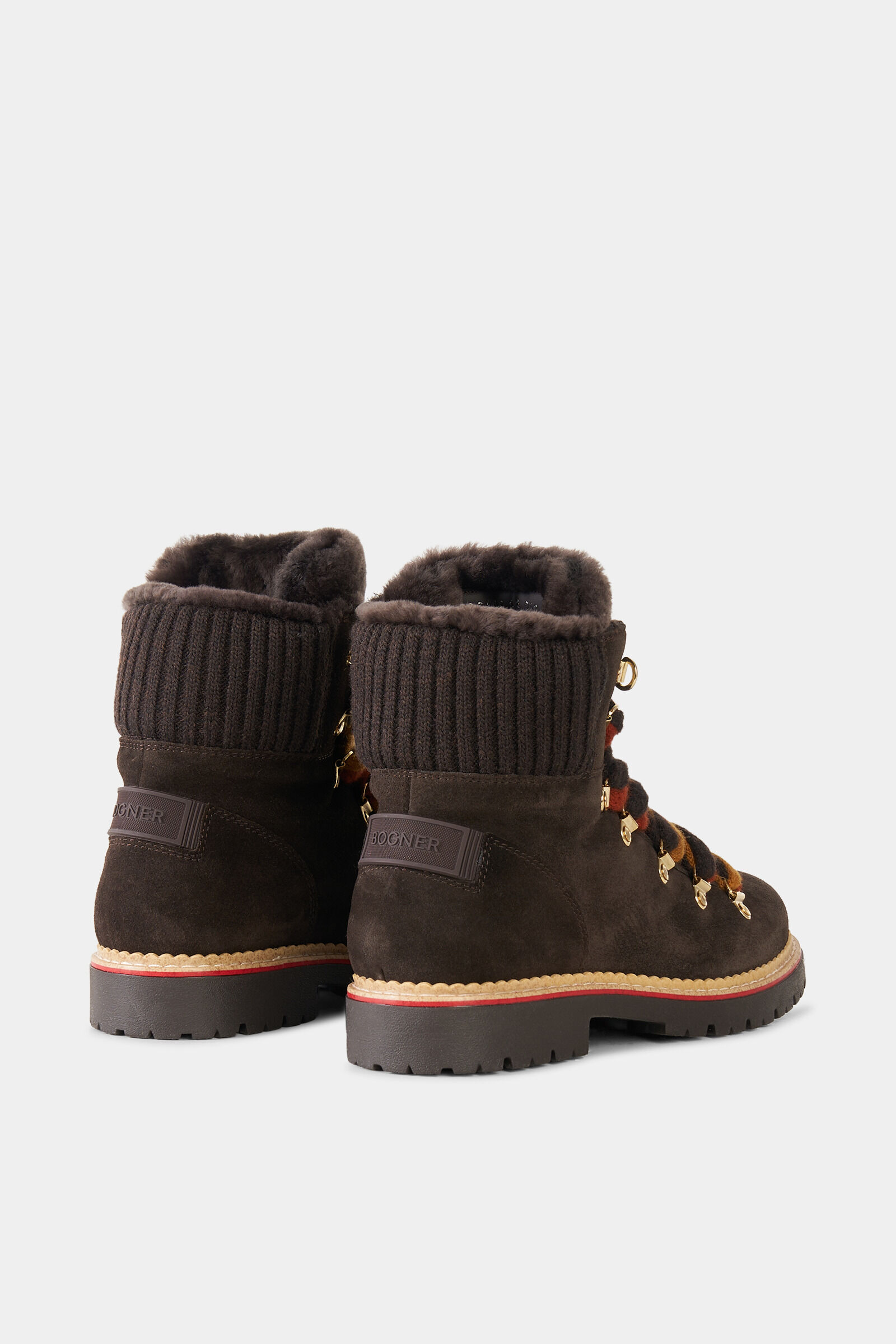 Andermatt lace-up boots with spikes Dark brown