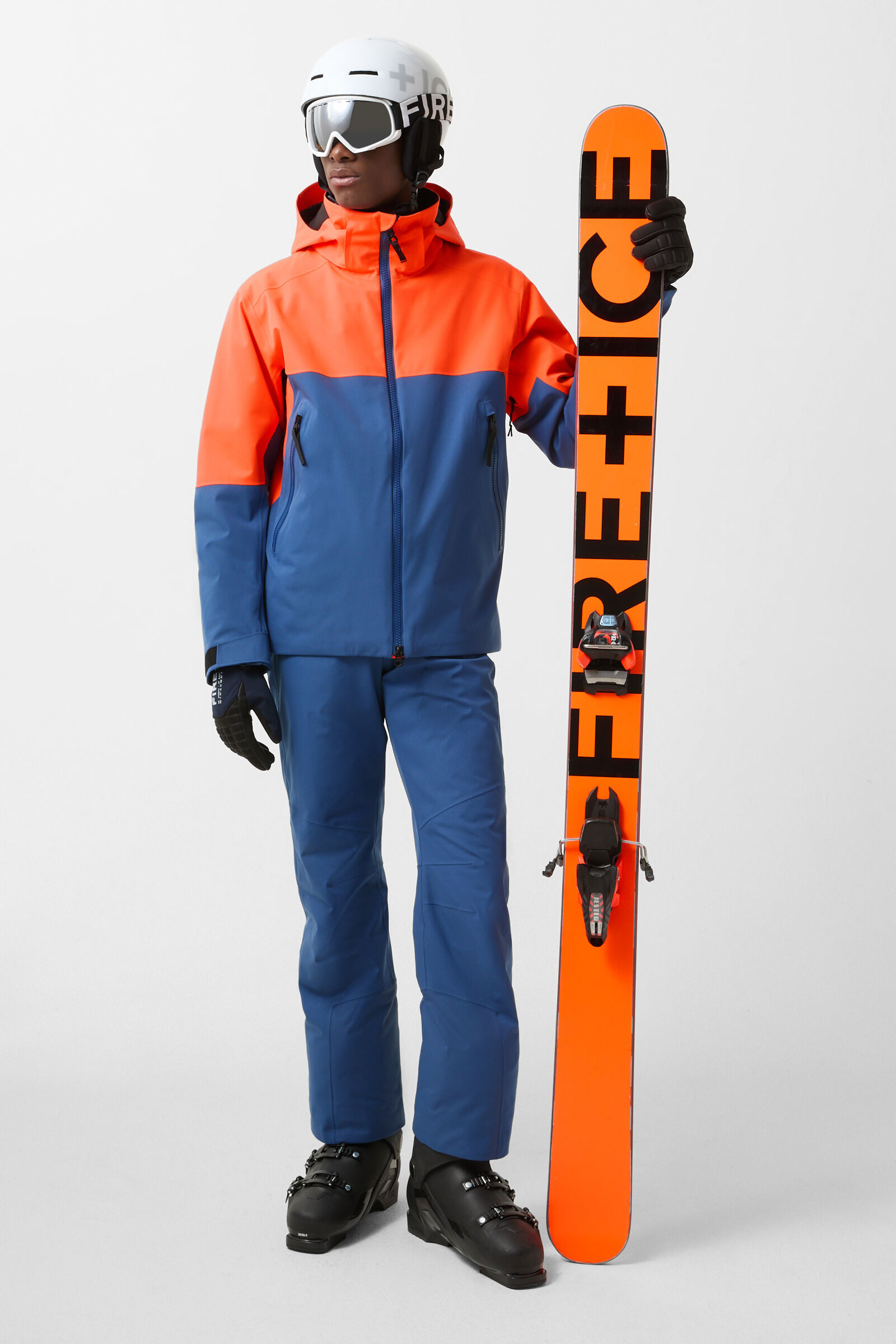 Halor ski jacket Neon orange/blue