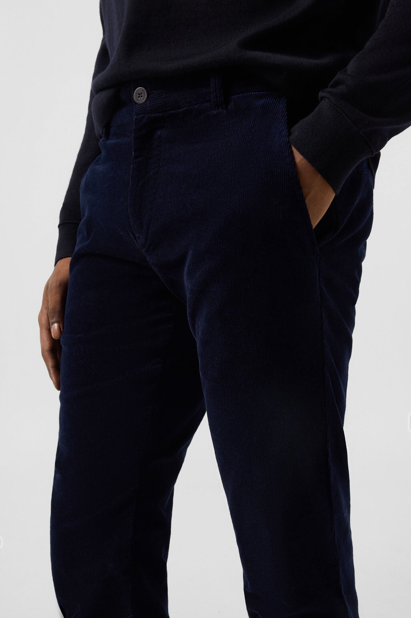 Riley Casual Corduroy Trousers Navy