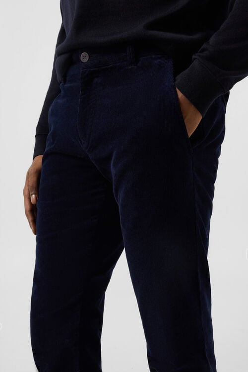 Riley Casual Corduroy Trousers Navy