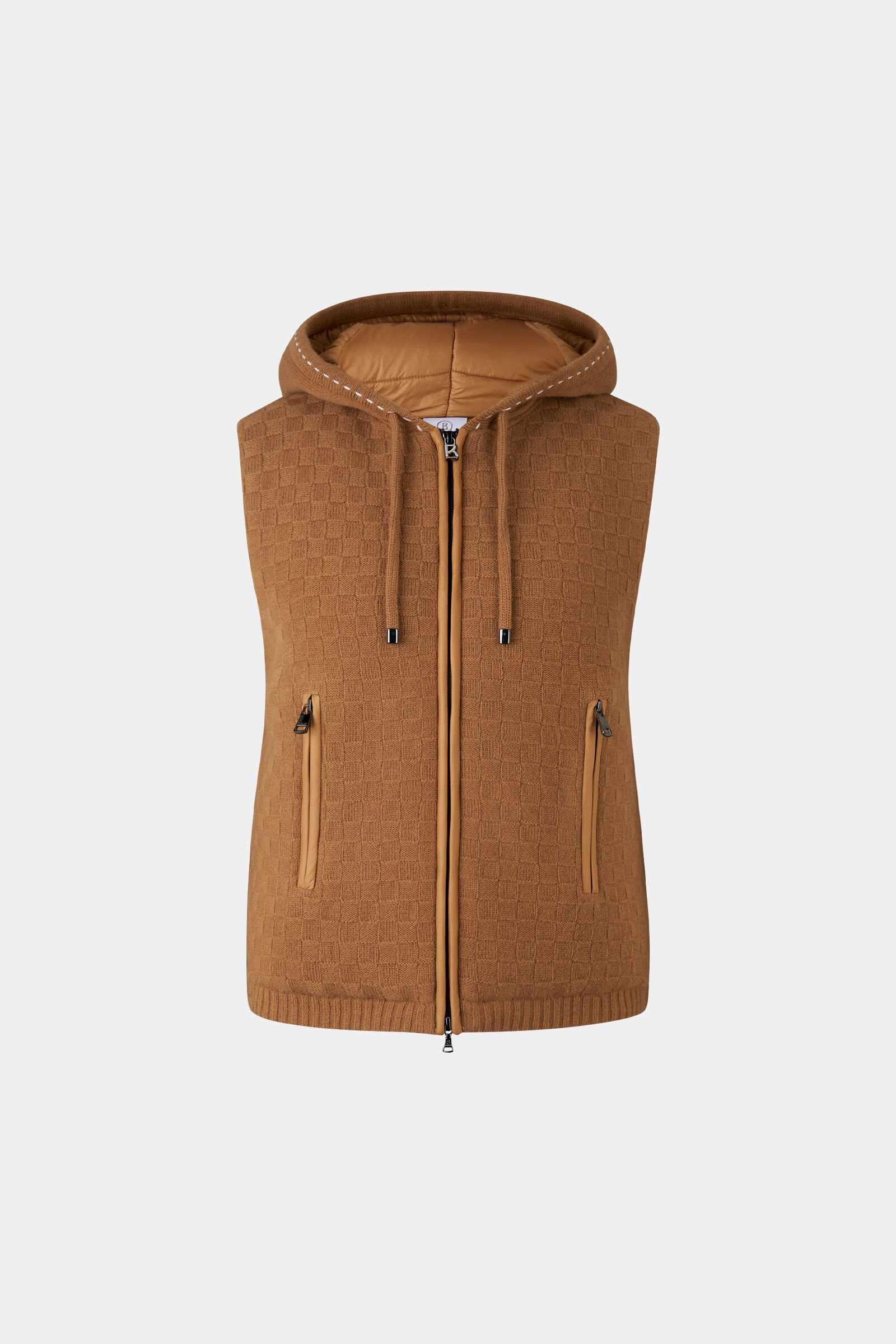 Lissity knitted quilted waistcoat Camel