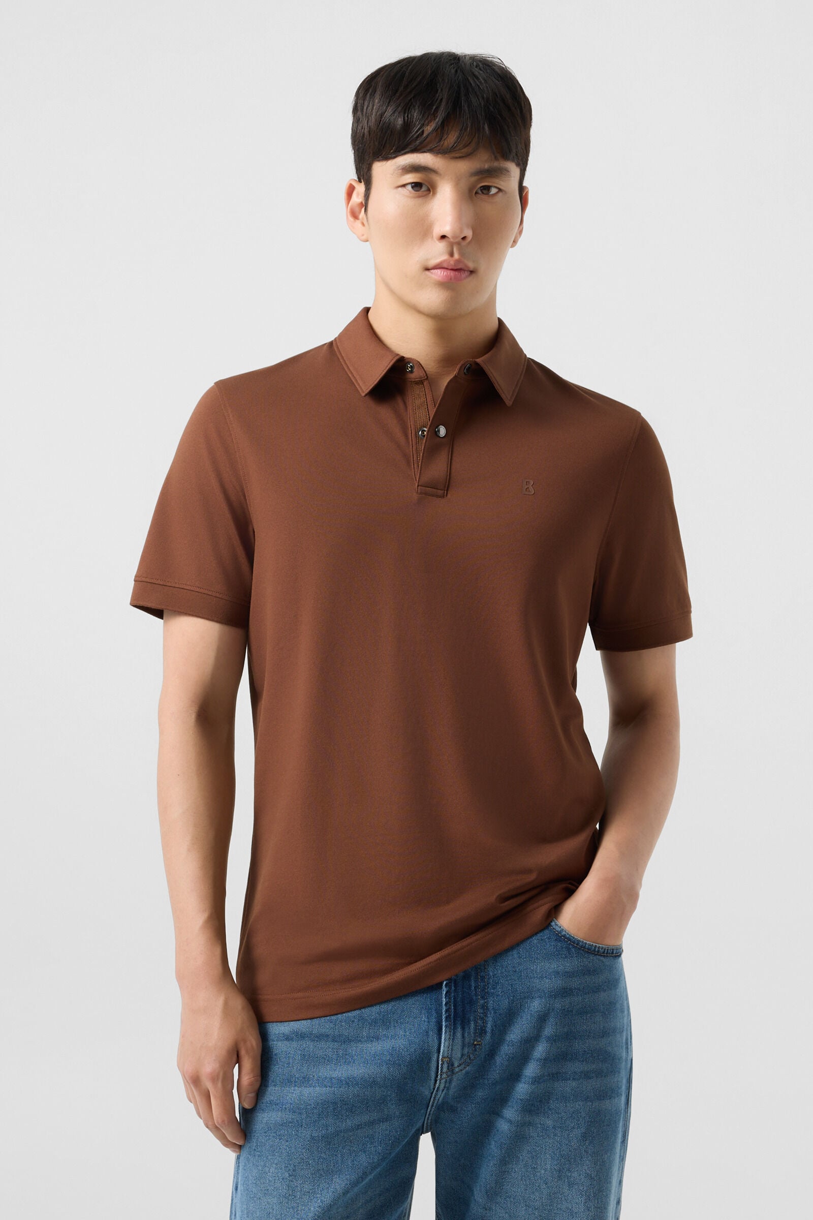 Timo piqu&eacute; polo shirt Brown