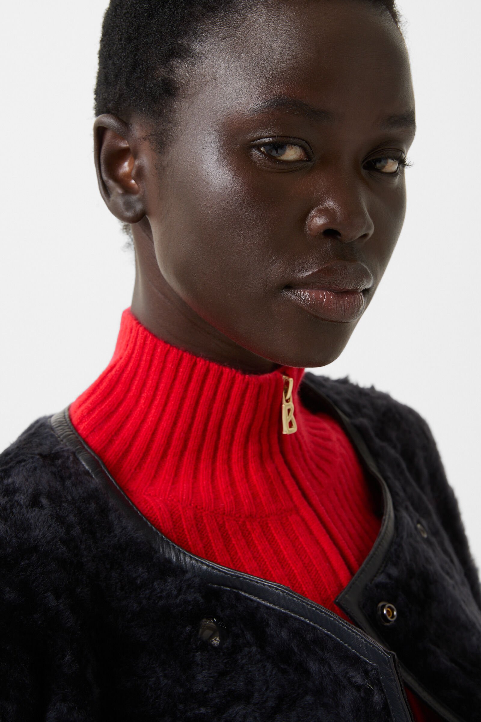 Peyton lambskin coat Anthracite