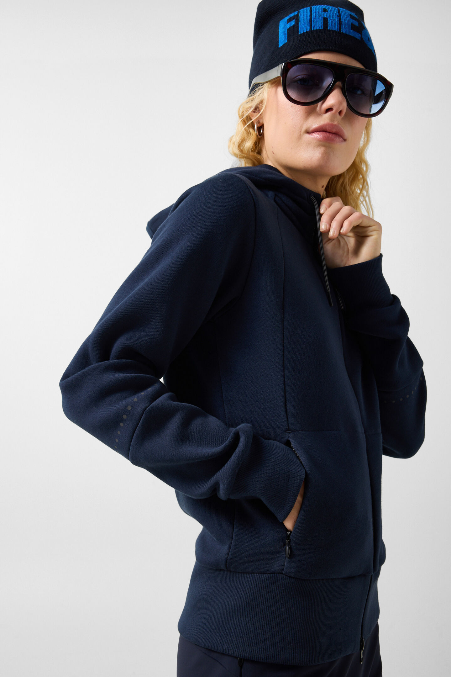 Nada Cotton Hoodie Jersey Jacket Navy