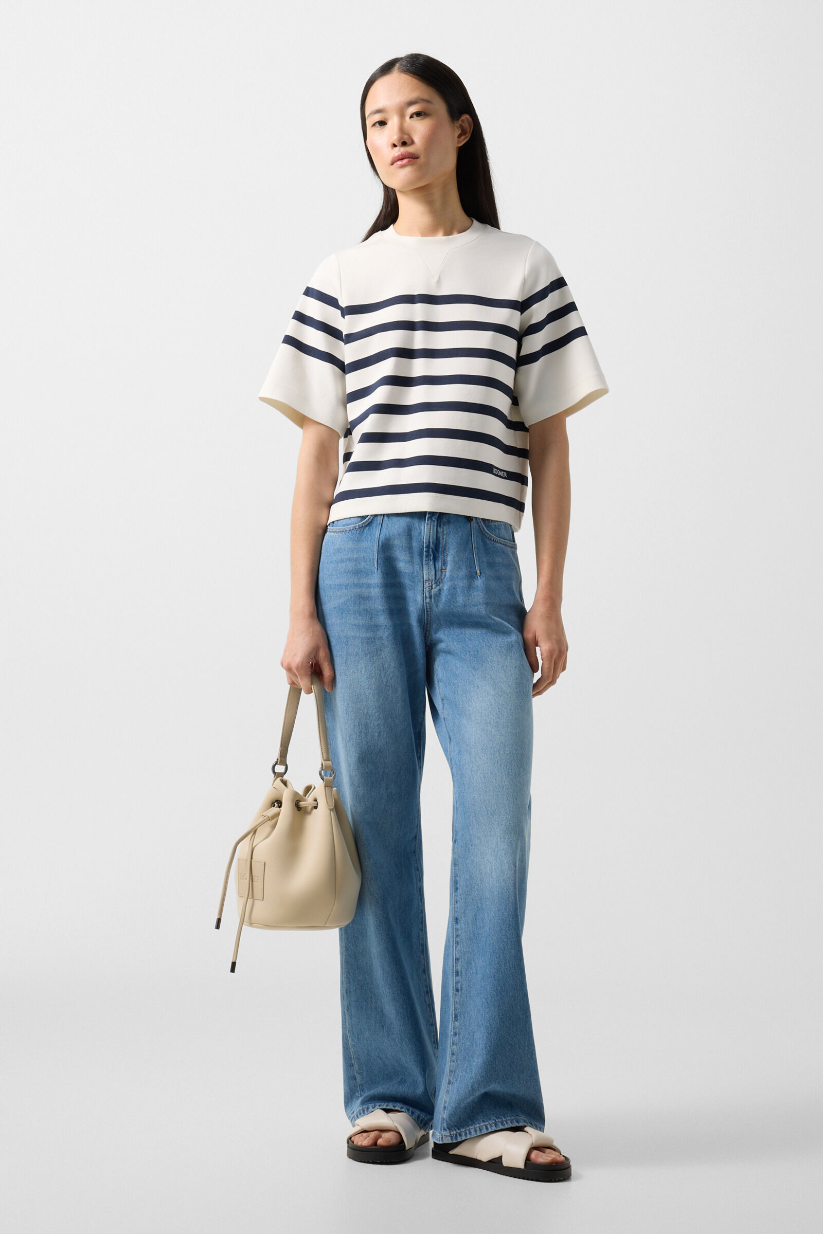 Shirt Stacey Off-white/navy blue