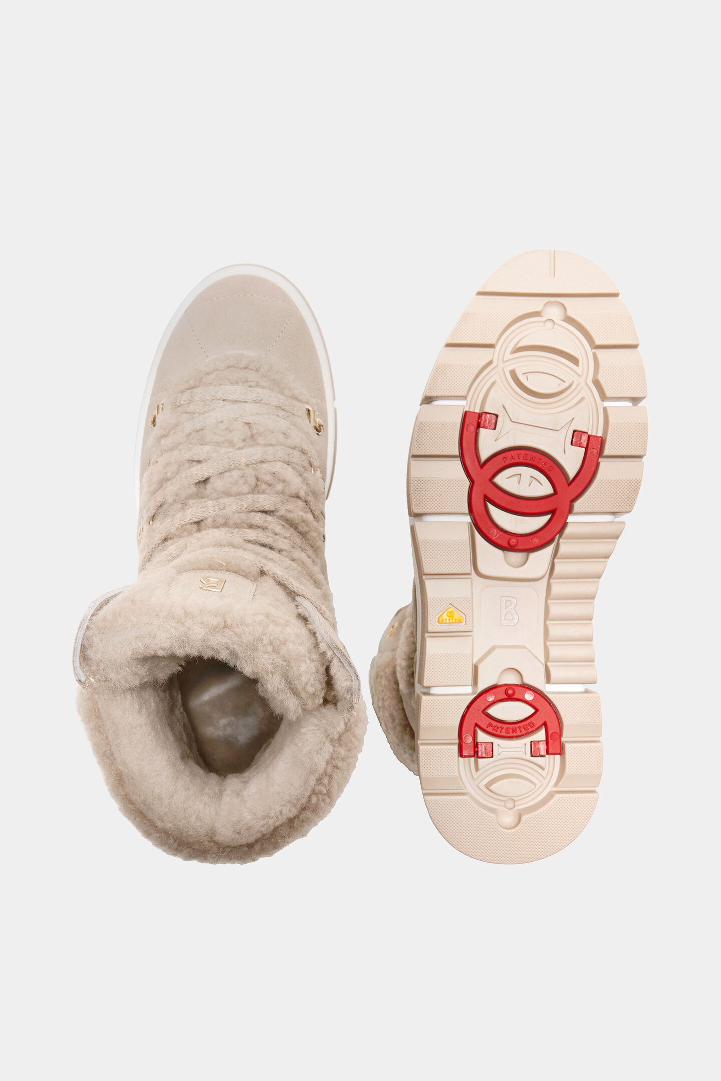 Lace-up boots from Vaduz with studs Beige