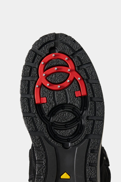 Calgary lace-up boots with spikes Black