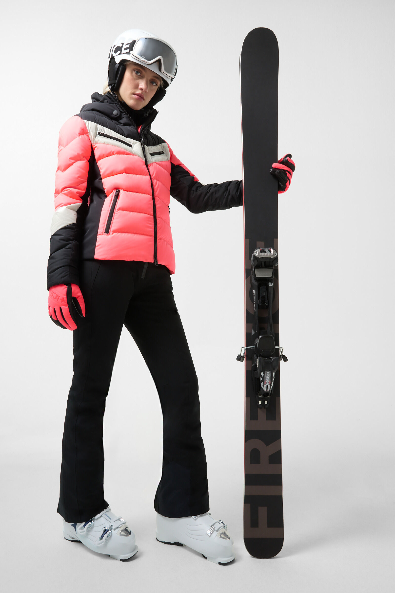 Ski-Daunenjacke Farina Pink/Schwarz