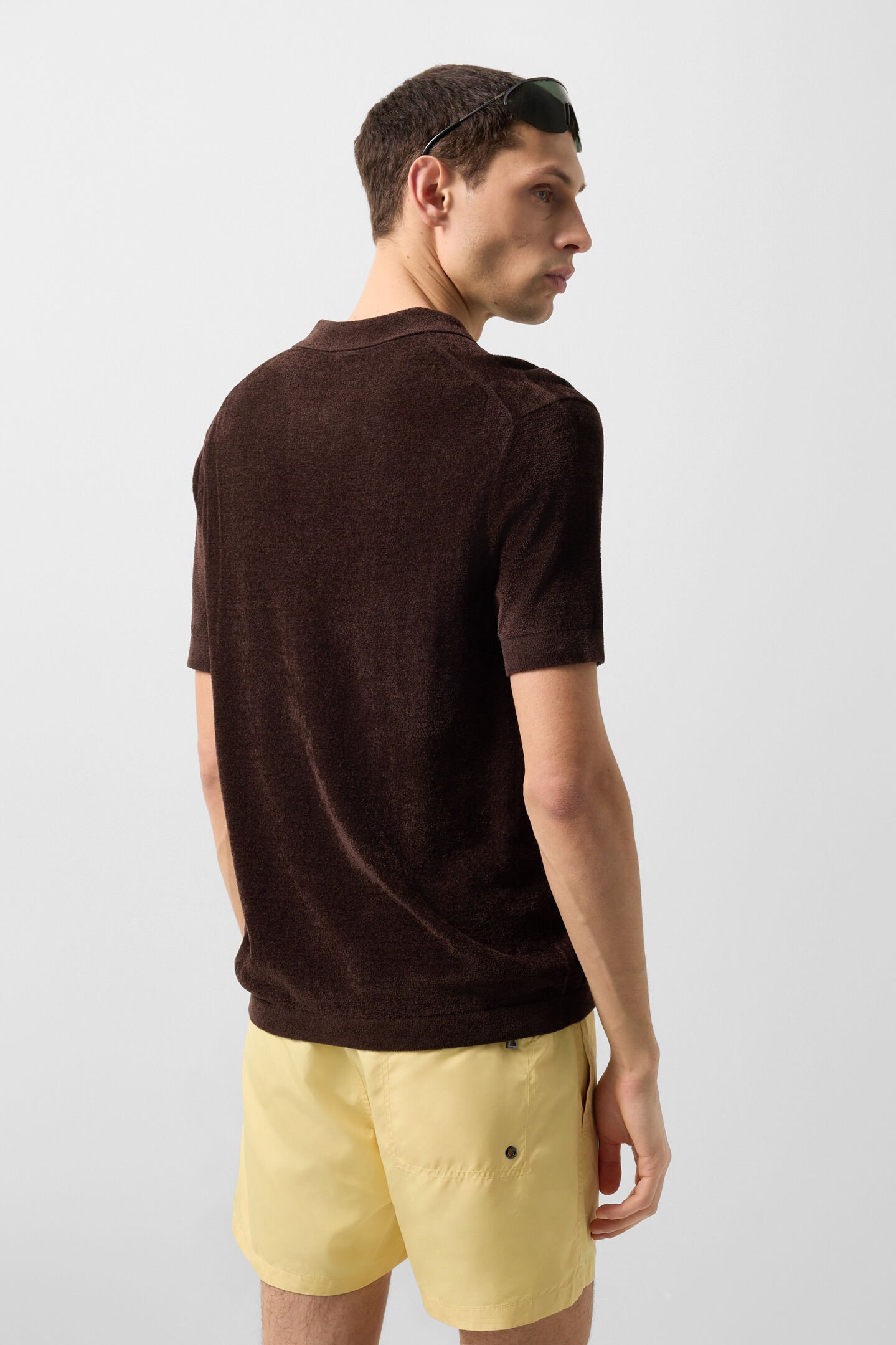 Finn knitted polo shirt Dark brown