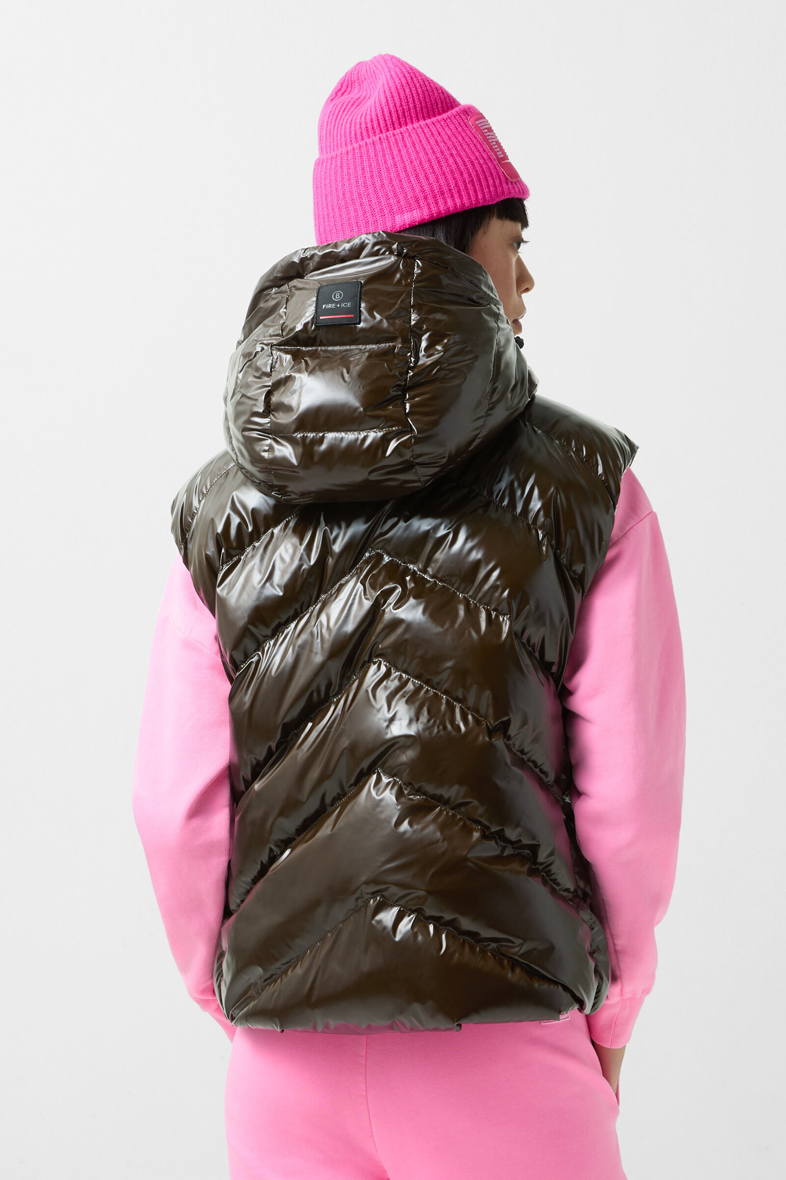 Reversible quilted waistcoat Namilia Chocolate