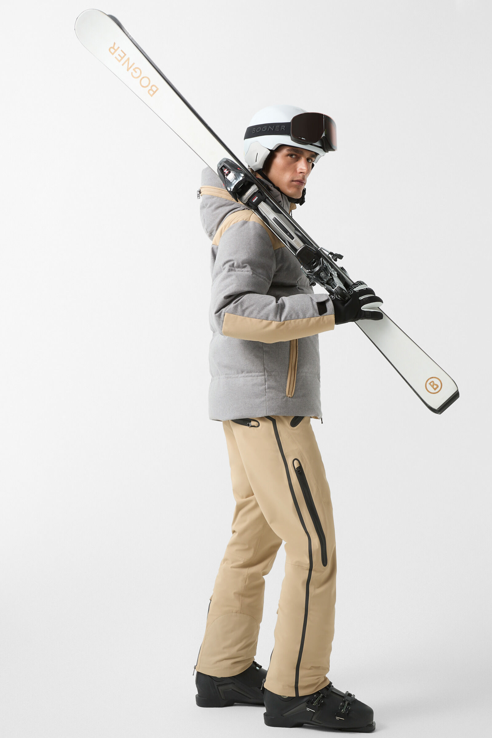 Wali down ski jacket Grey/beige