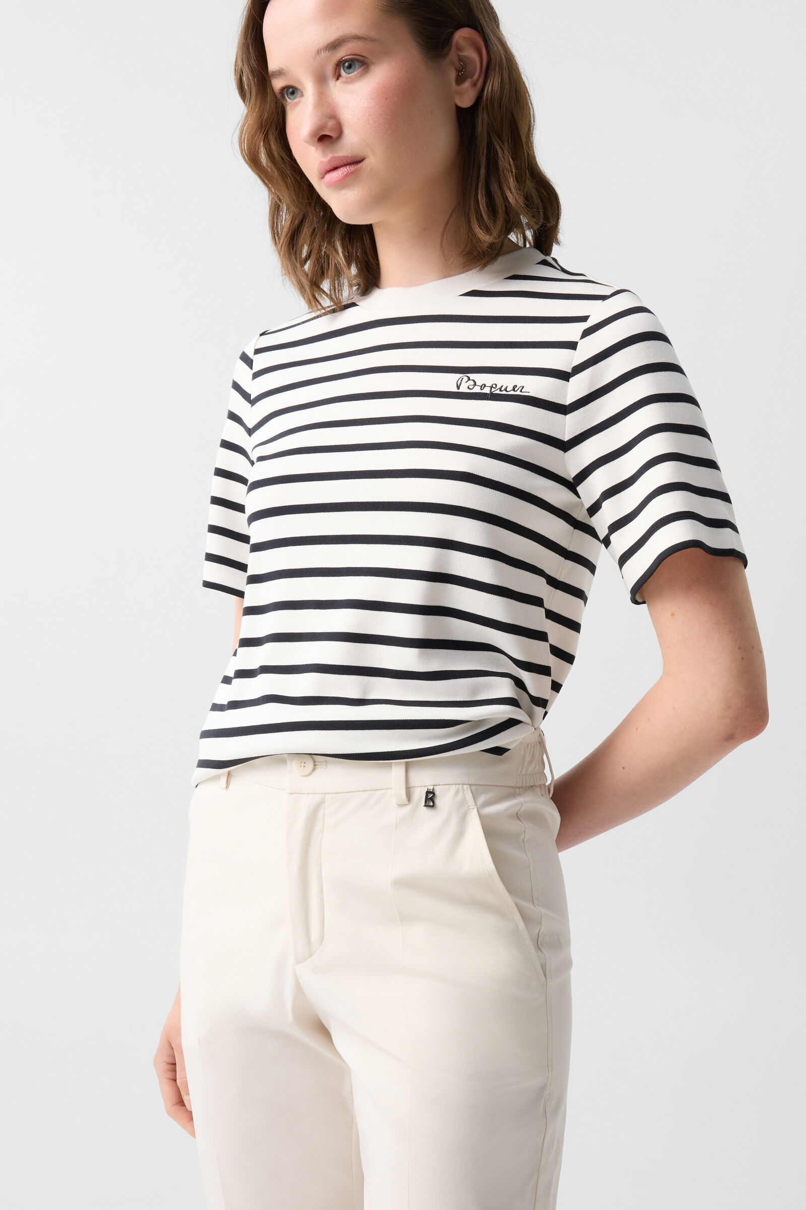 Pleated trousers Abbie Cream