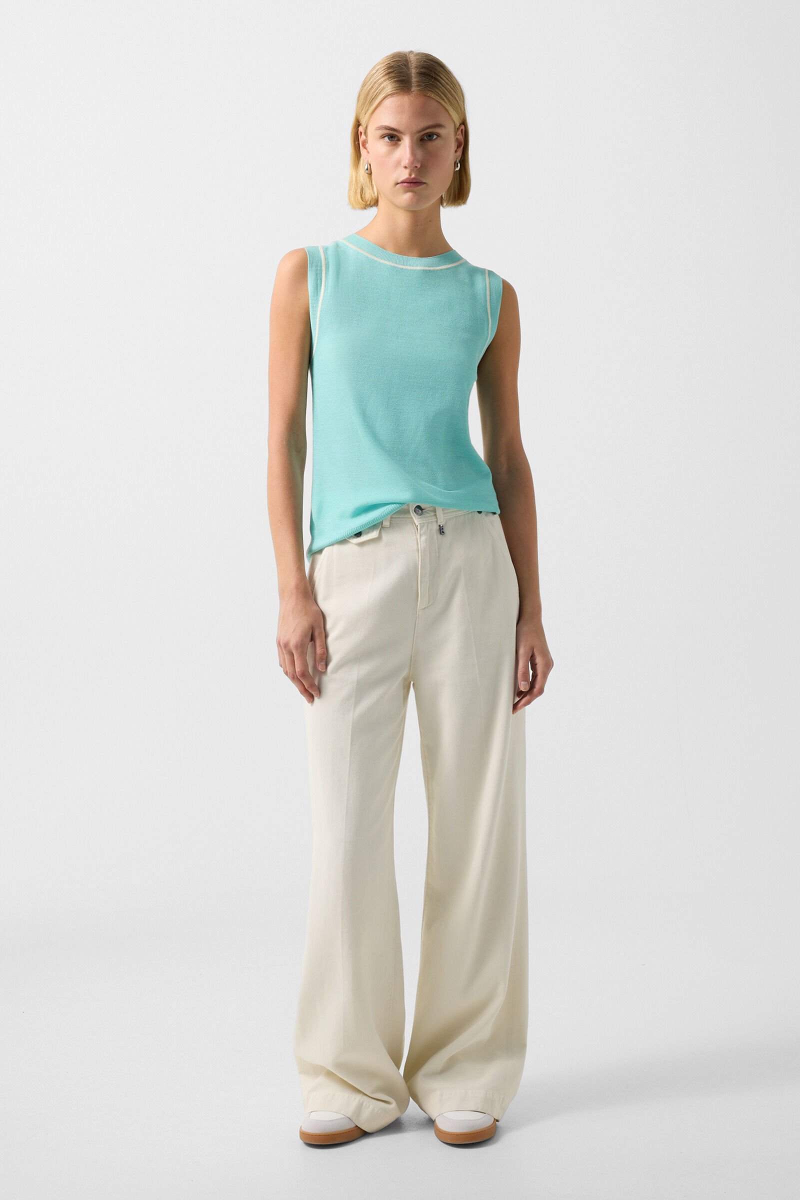 Knitted top Phia Cyan-blue