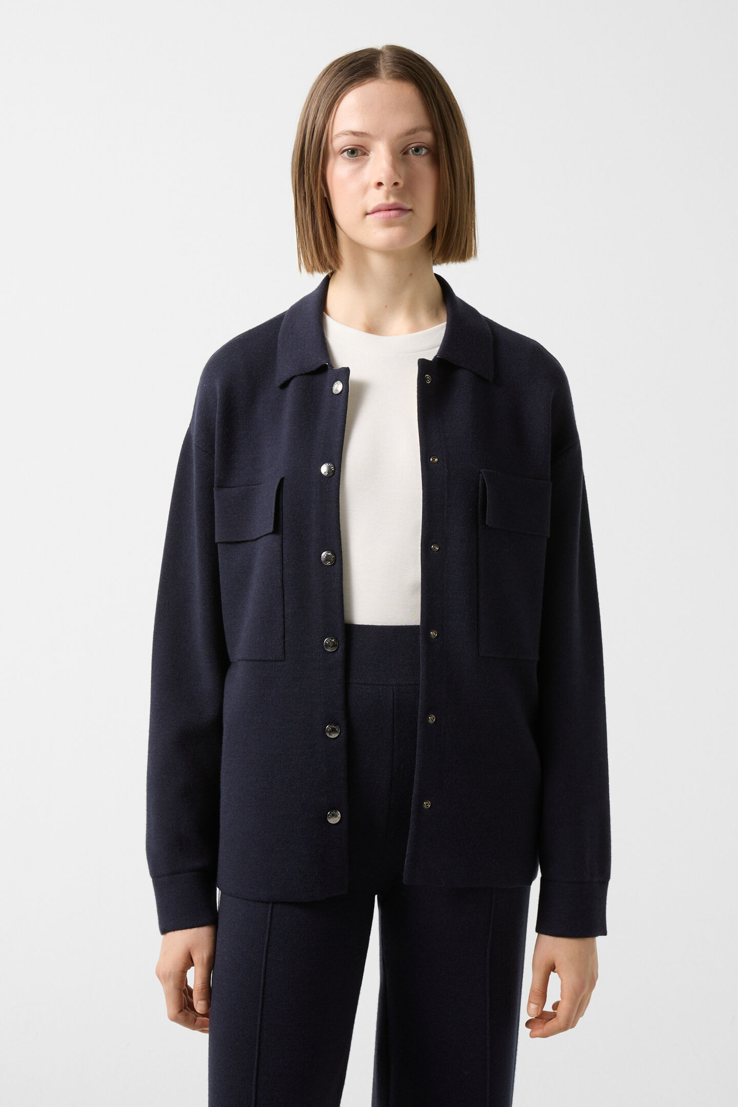 Icaria Knit Overshirt Navy blue