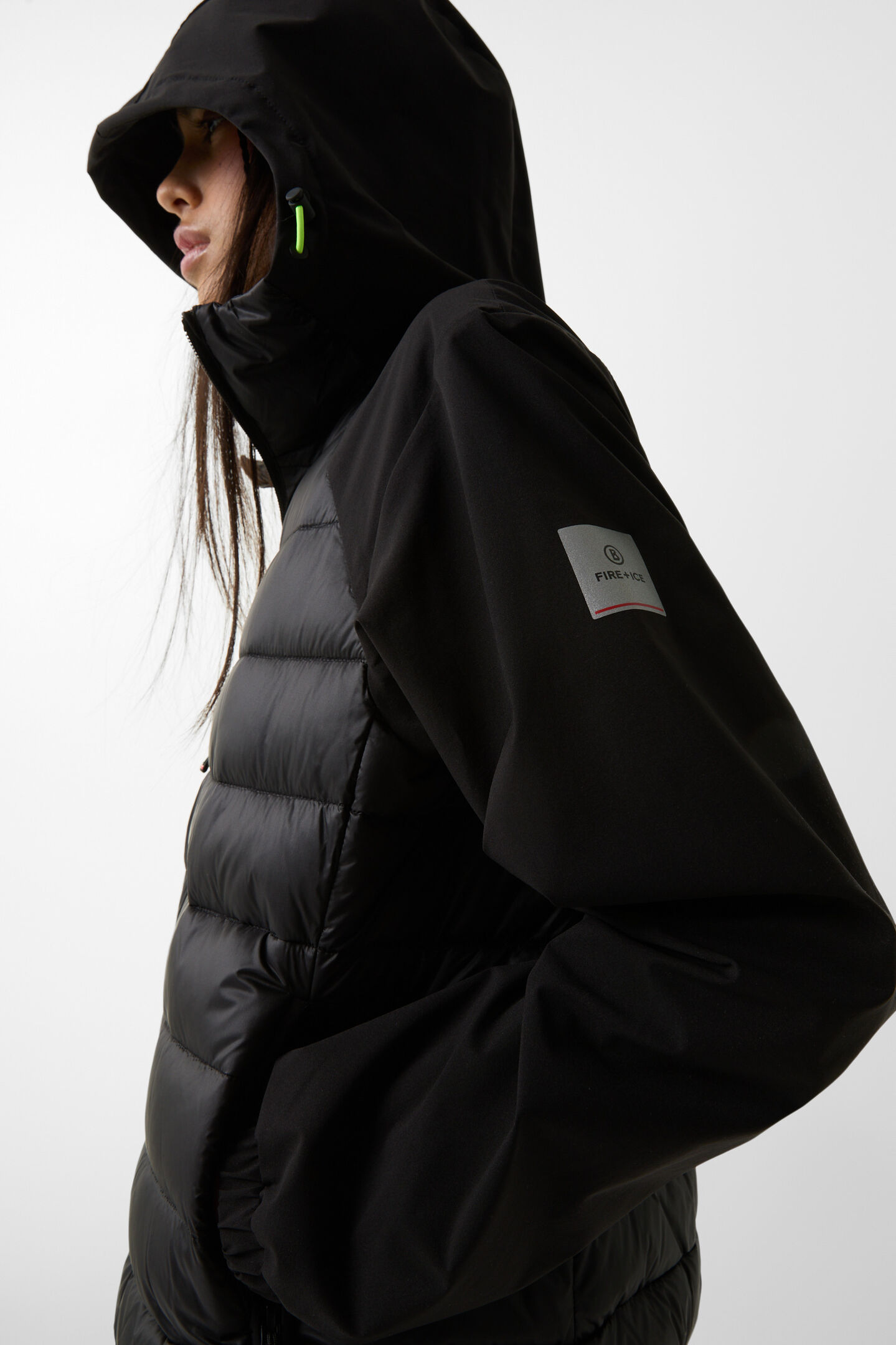 Magan hybrid quilted jacket Black
