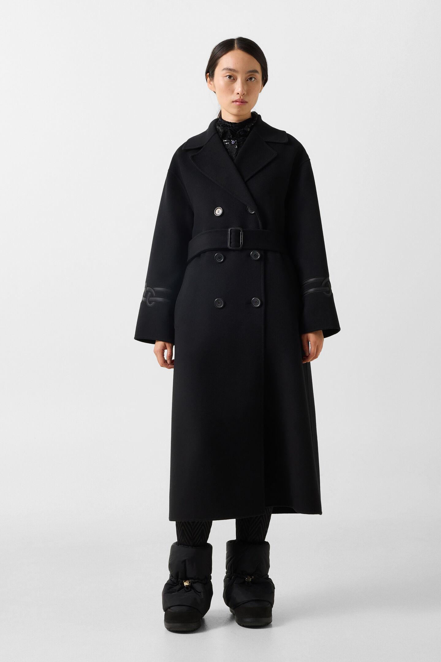 Terese double-faced wool coat Black