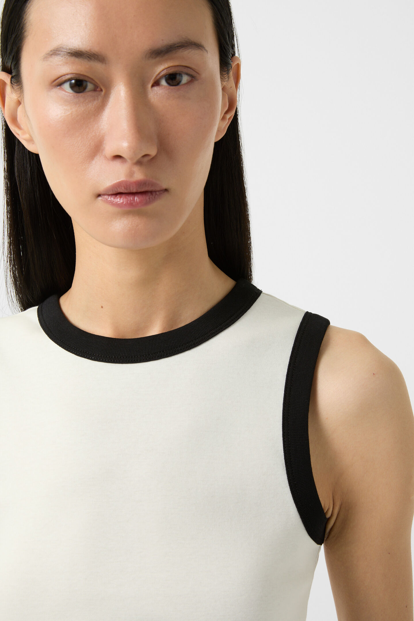 Niki tank top Off-white/black