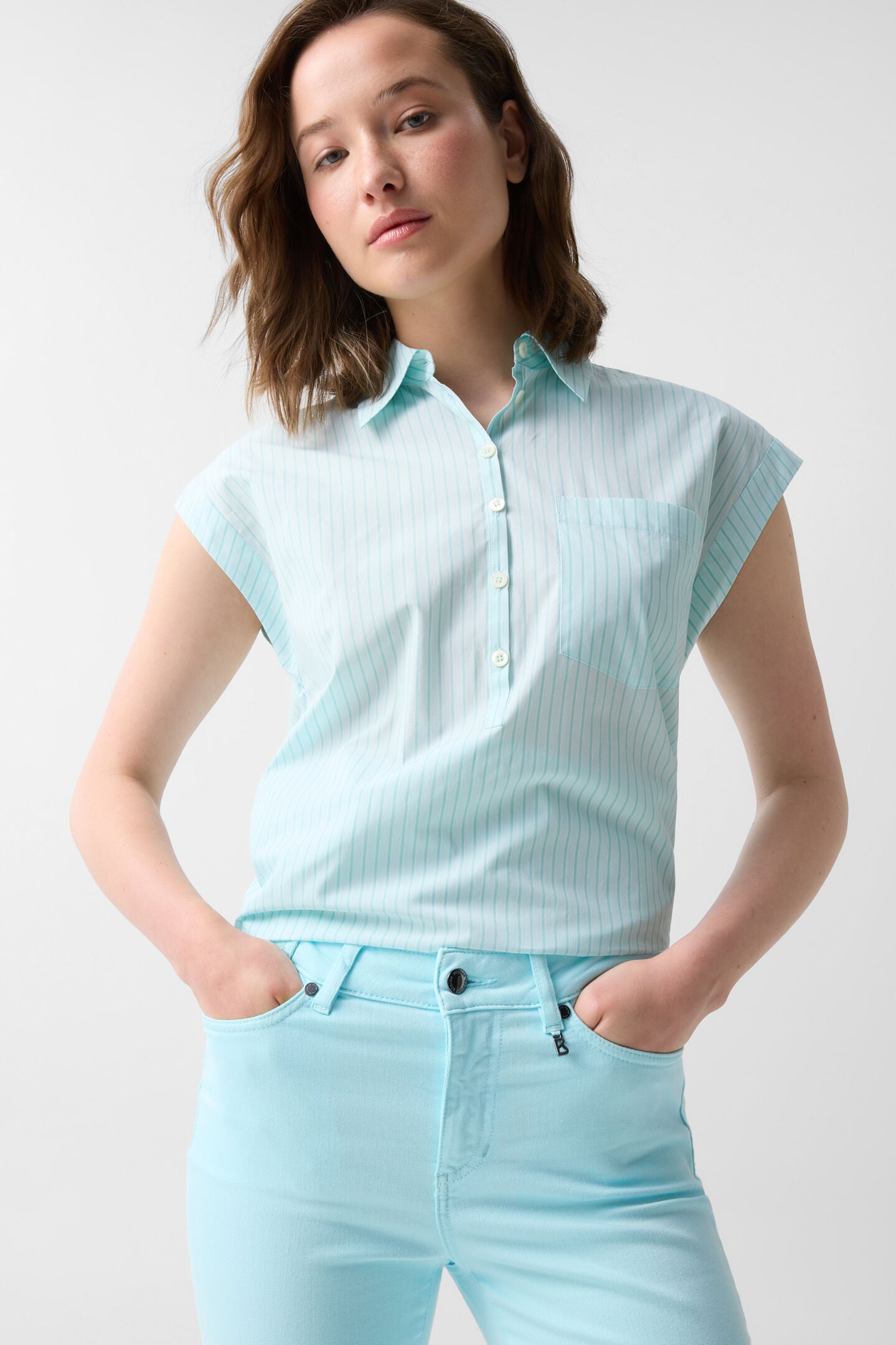 7/8 slim fit jeans Julie Cyan-blue