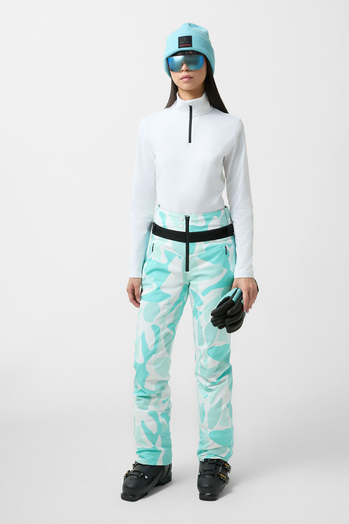 Skihose Borja Eisblau/Weiß
