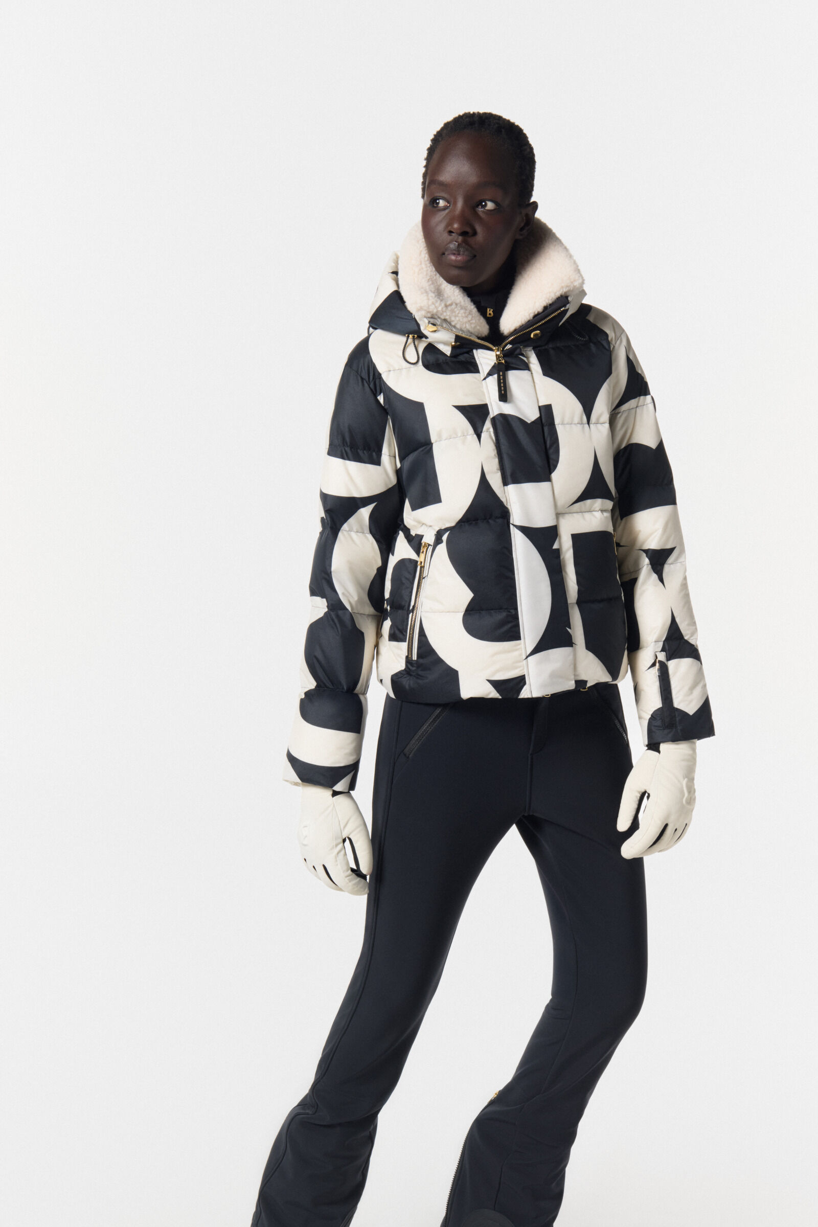 Maja down ski jacket Black/Off-White