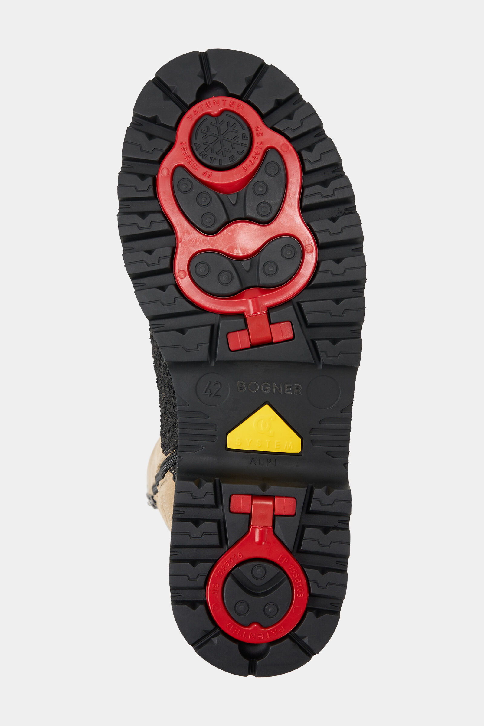 Lace-up boots Helsinki 007 with spikes Beige/black