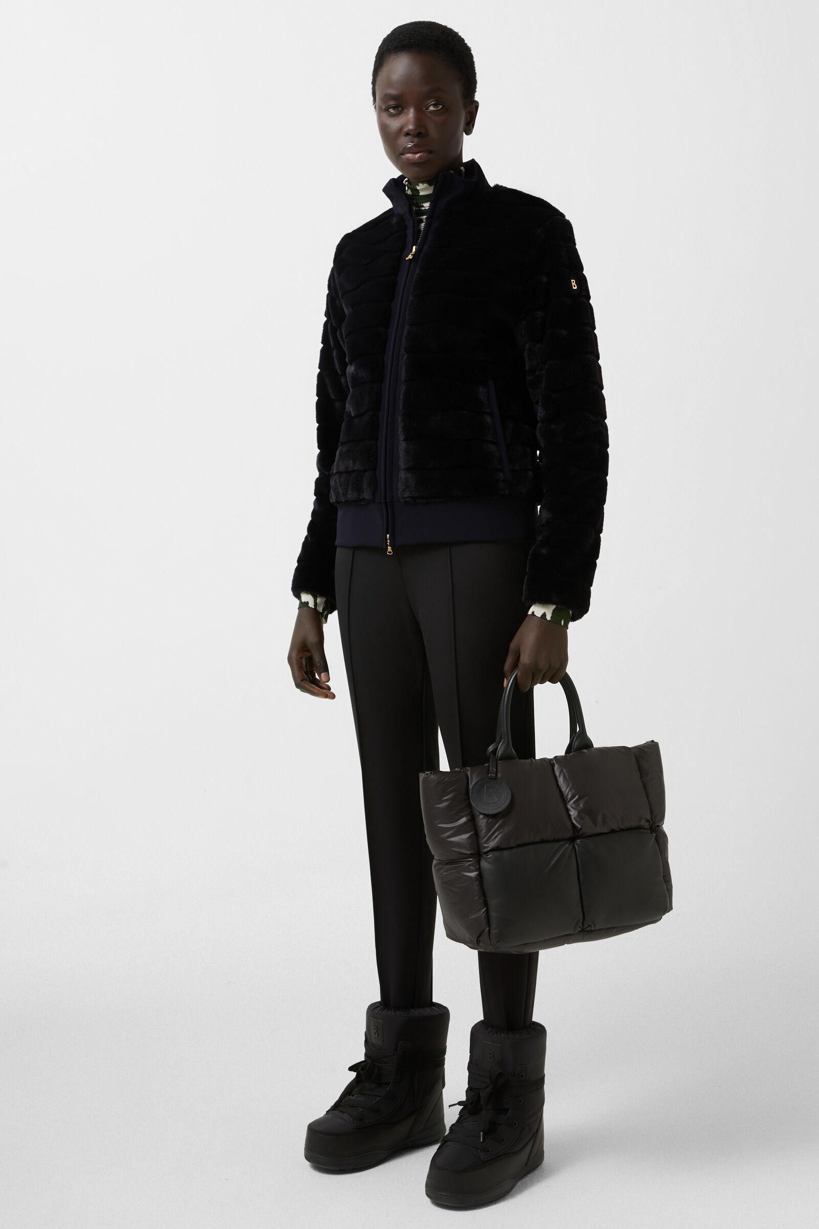 Katniss faux fur jacket Black