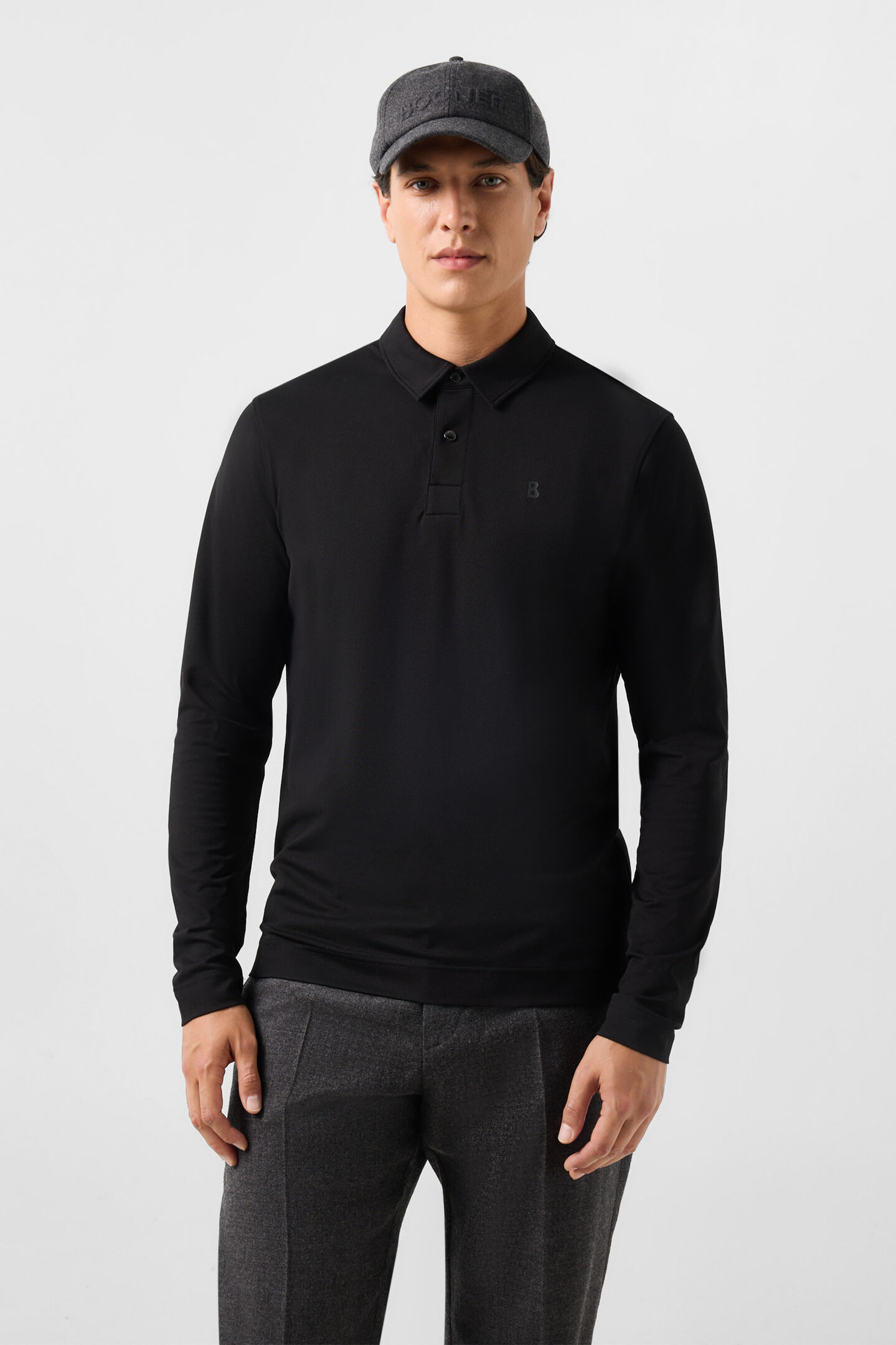Timon polo long-sleeved top Black