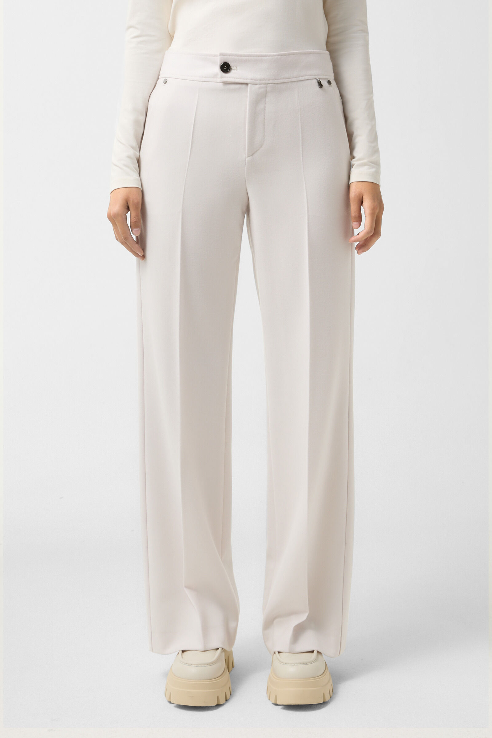 Pure new wool trousers Hermia Cream