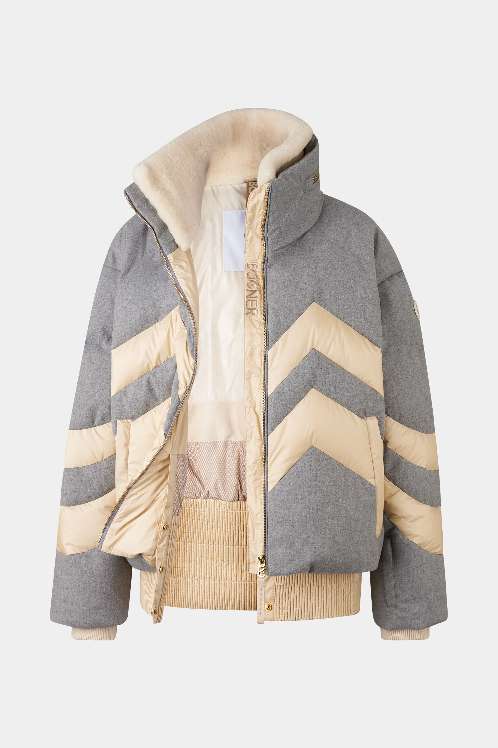 Valea down ski jacket Grey/cream