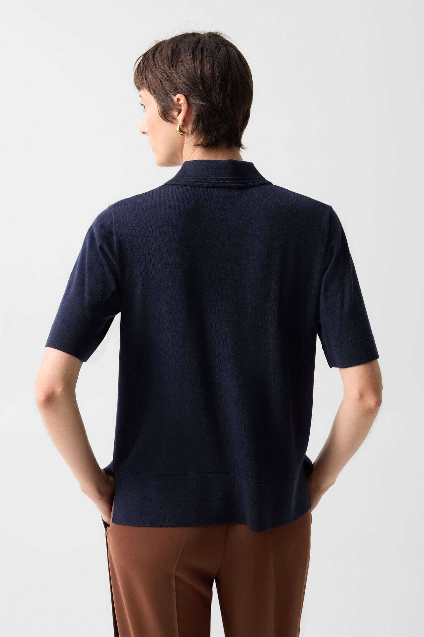 Maureen virgin wool polo shirt Navy blue