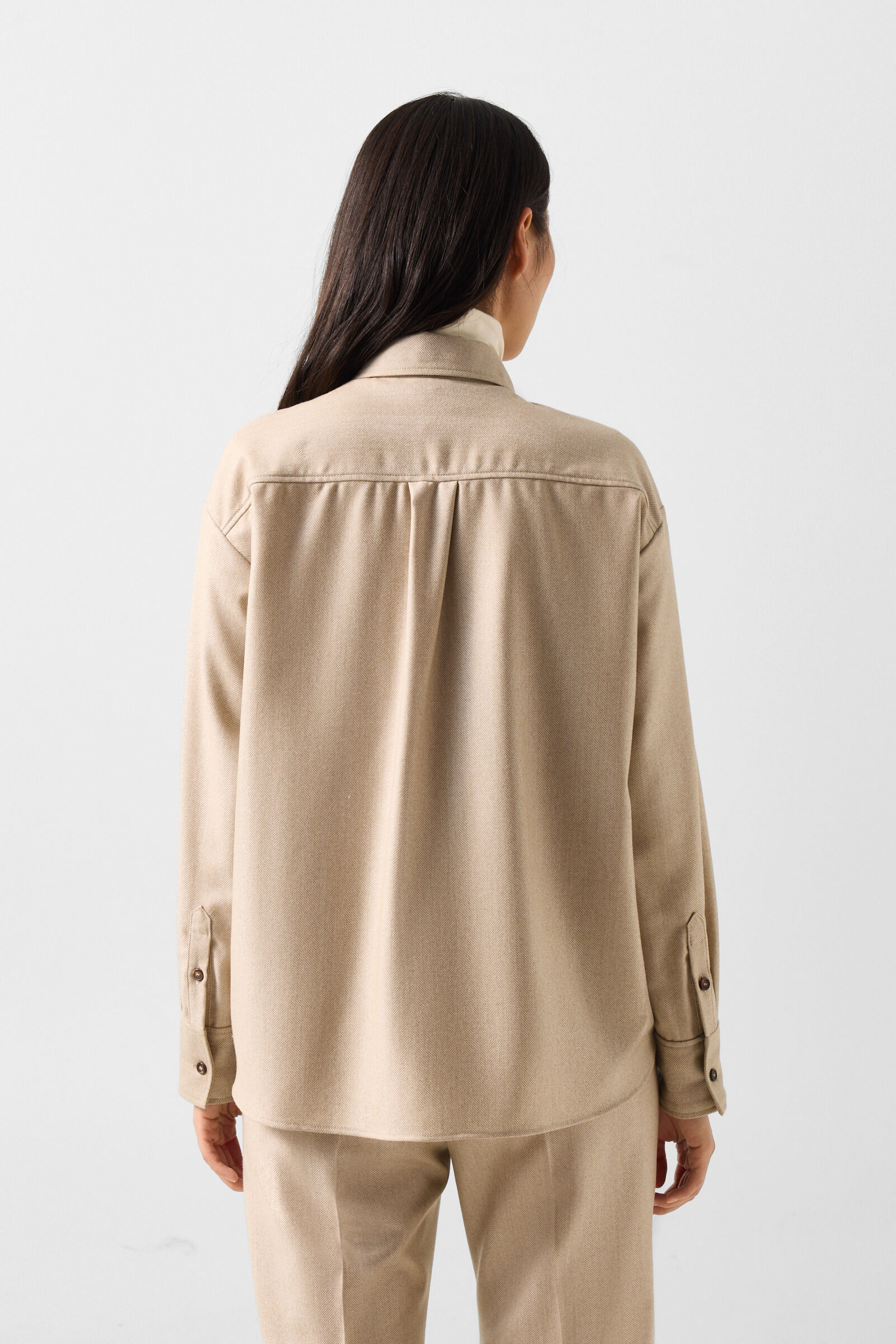 Robyn virgin wool shirt blouse Camel