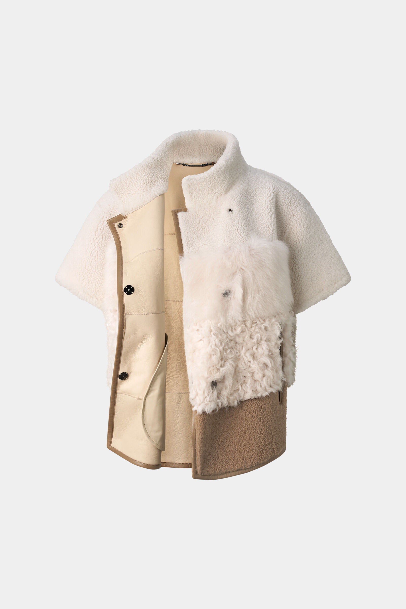 Lexy Lambskin Jacket Cream/Brown