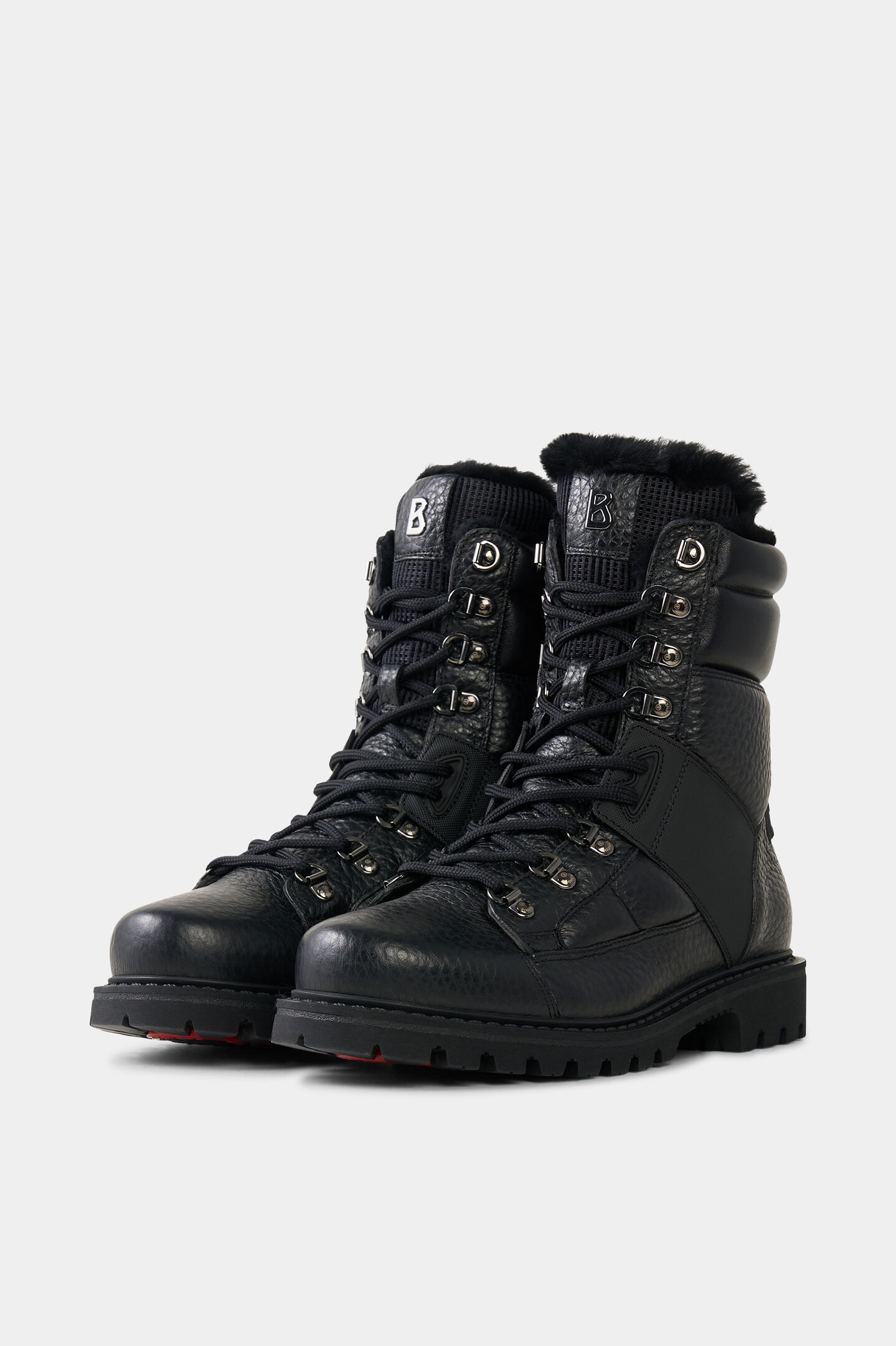 Lace-up boots Helsinki with spikes Black