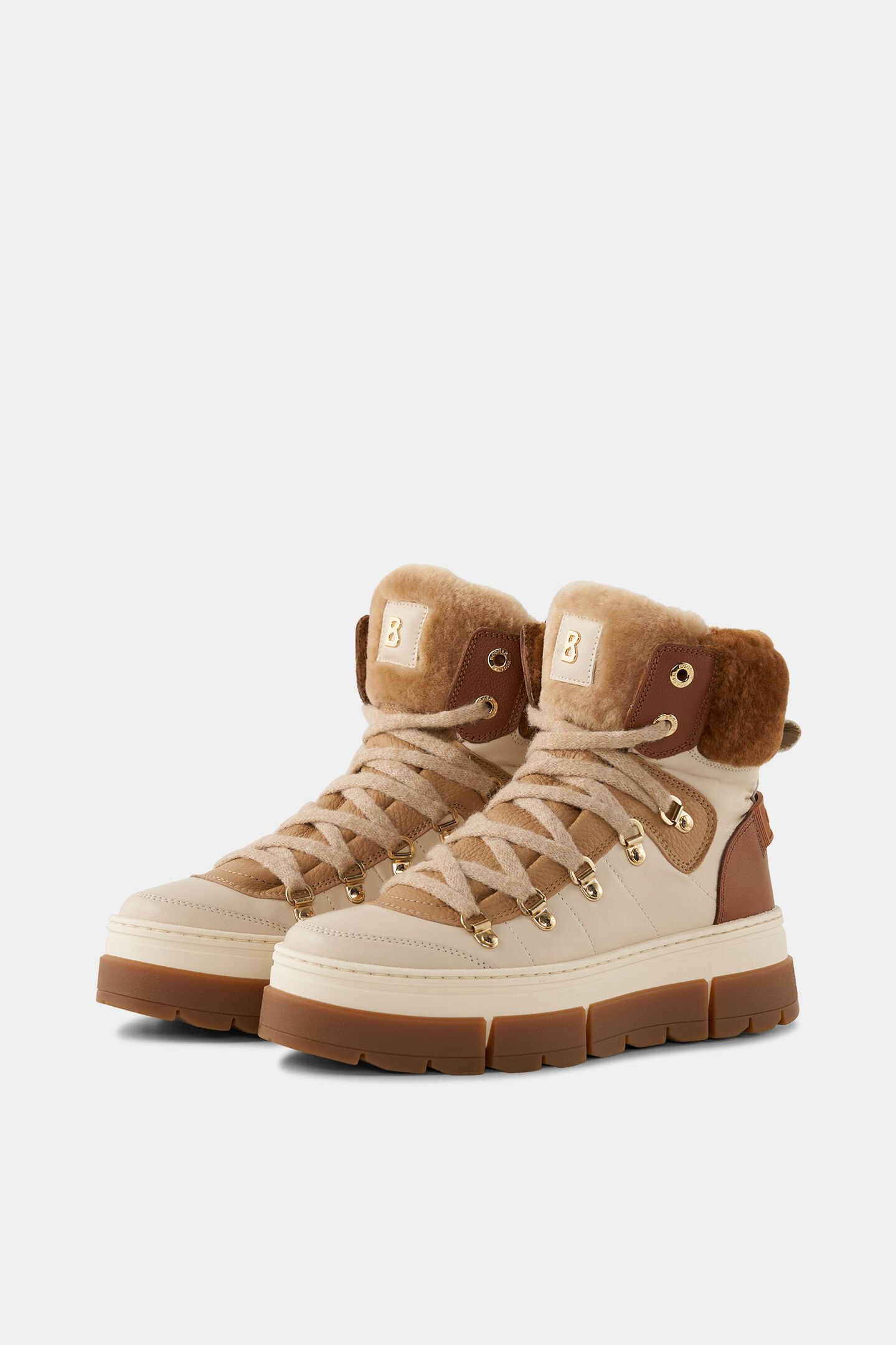 Mid boots Vaduz with spikes Beige/Cognac