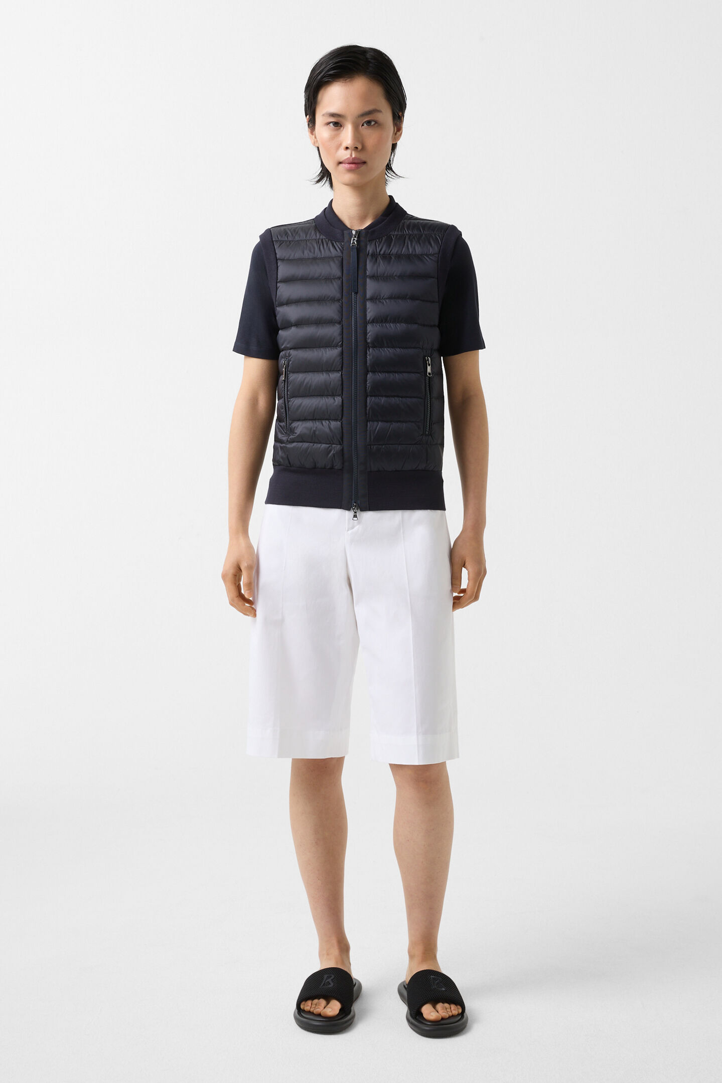 Zira hybrid knitted waistcoat Navy blue