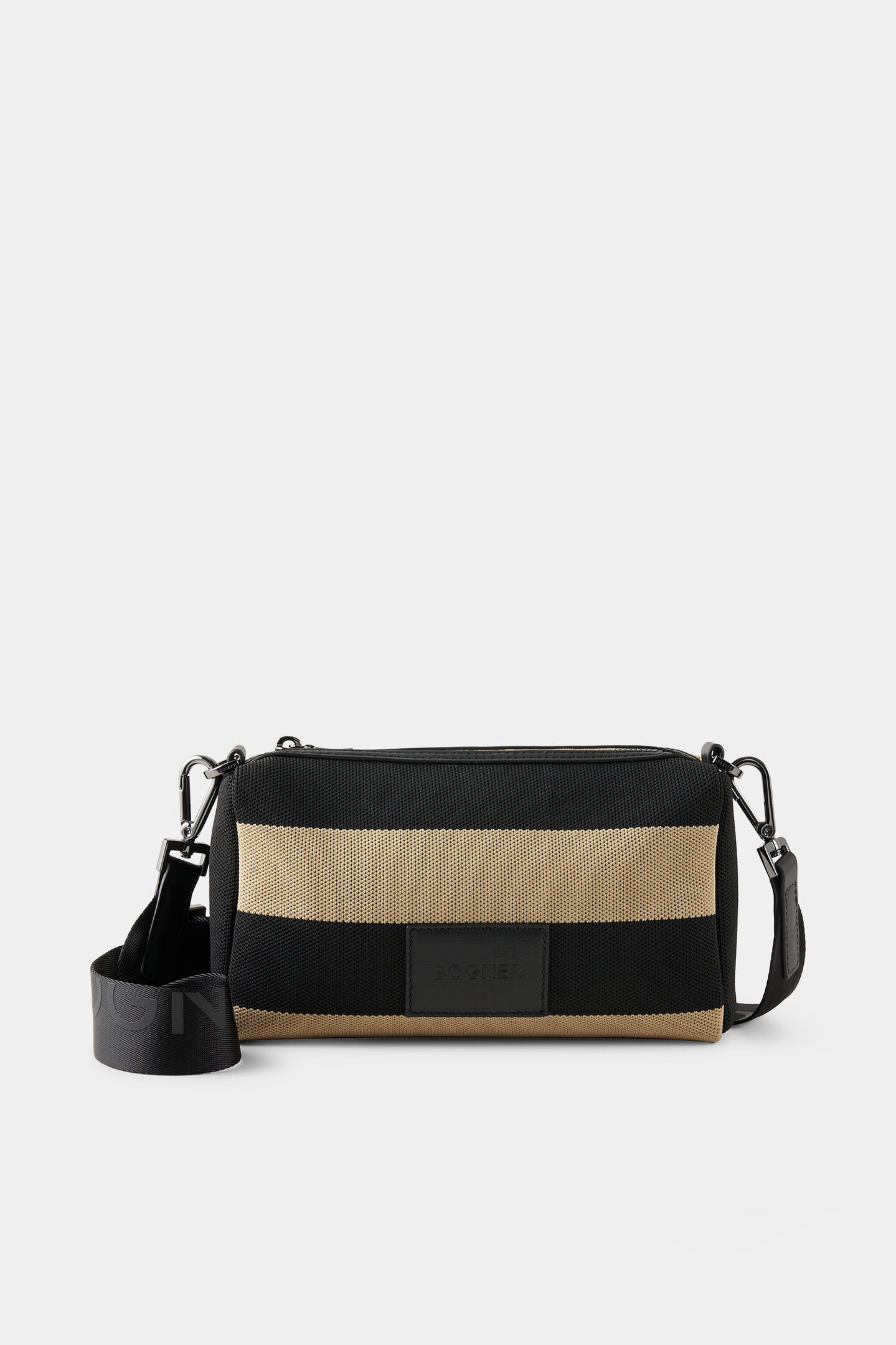Schultertasche Vaduz Mala Schwarz/Beige