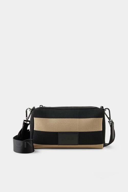 Schultertasche Vaduz Mala Schwarz/Beige