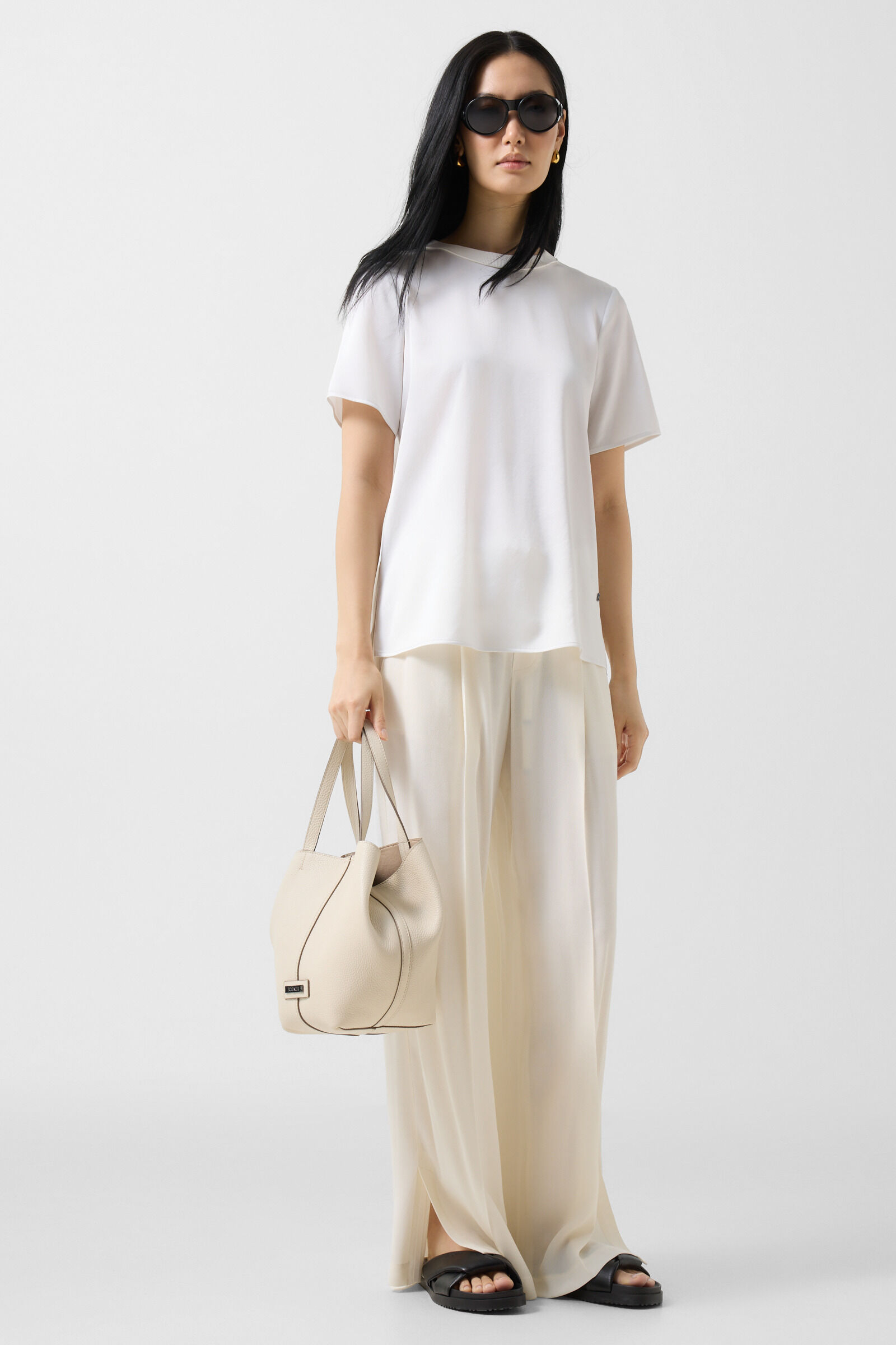 T-shirt en satin Dylan Blanc