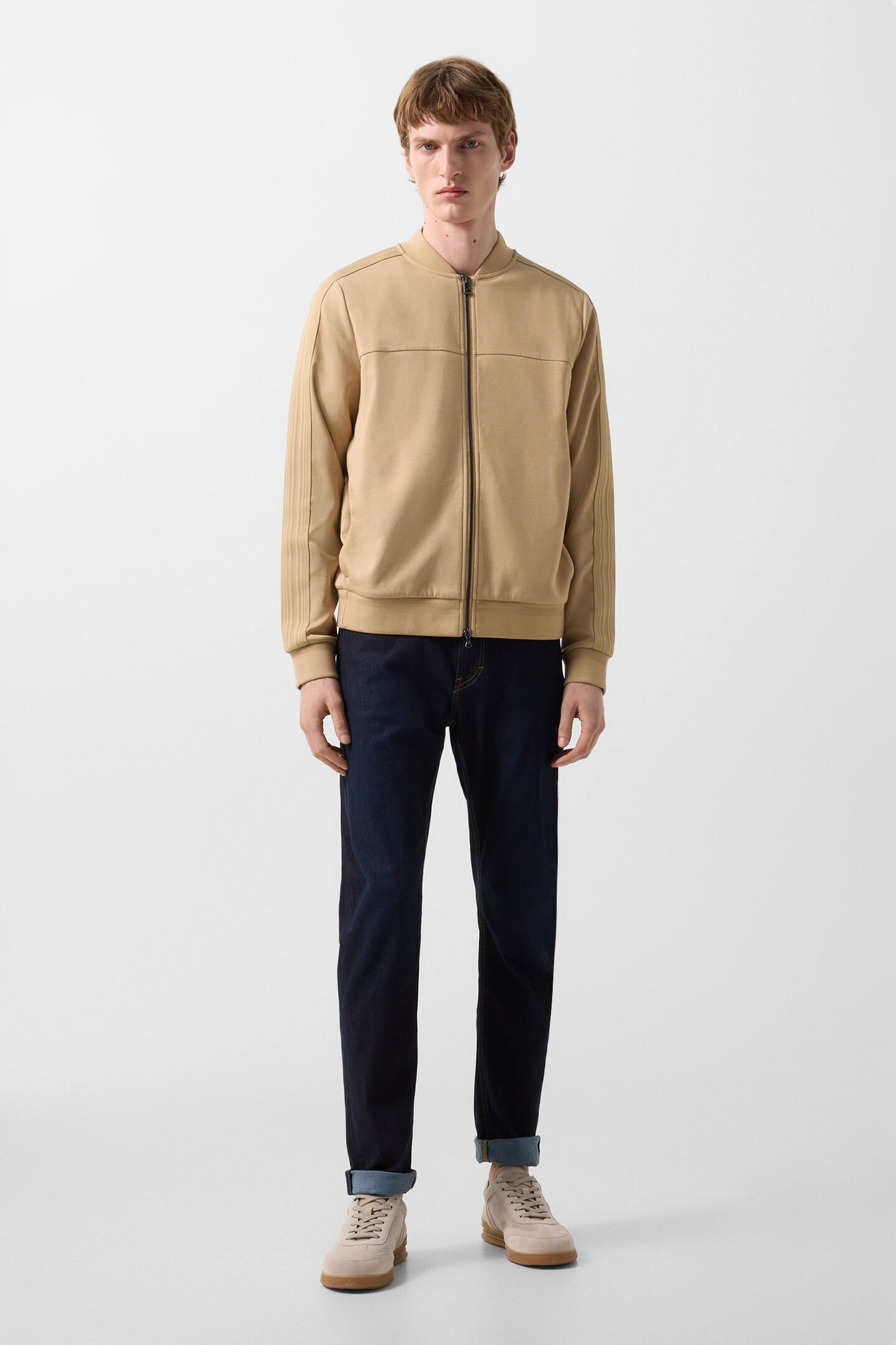 Lennox jersey jacket Camel
