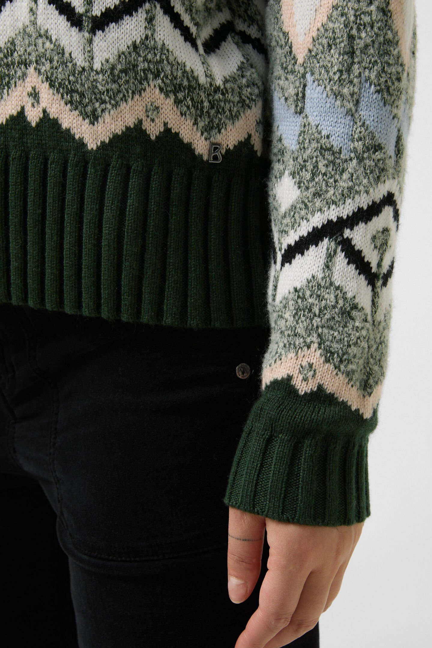 Norwegian pullover Raegan Green/beige/light blue