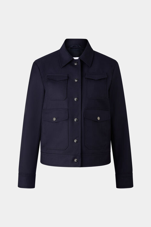 Flanell-Jacke Emily Navy-Blau
