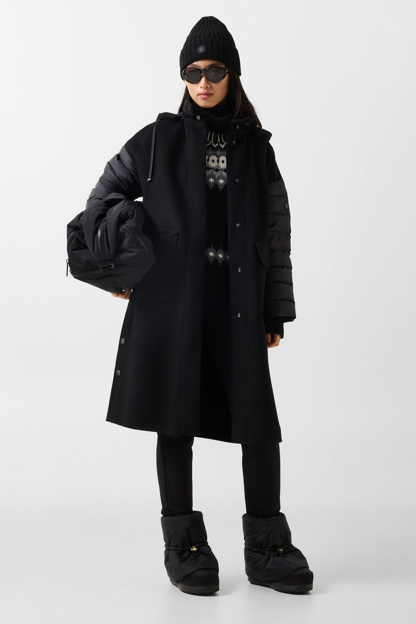 Trisha double-faced down coat Black