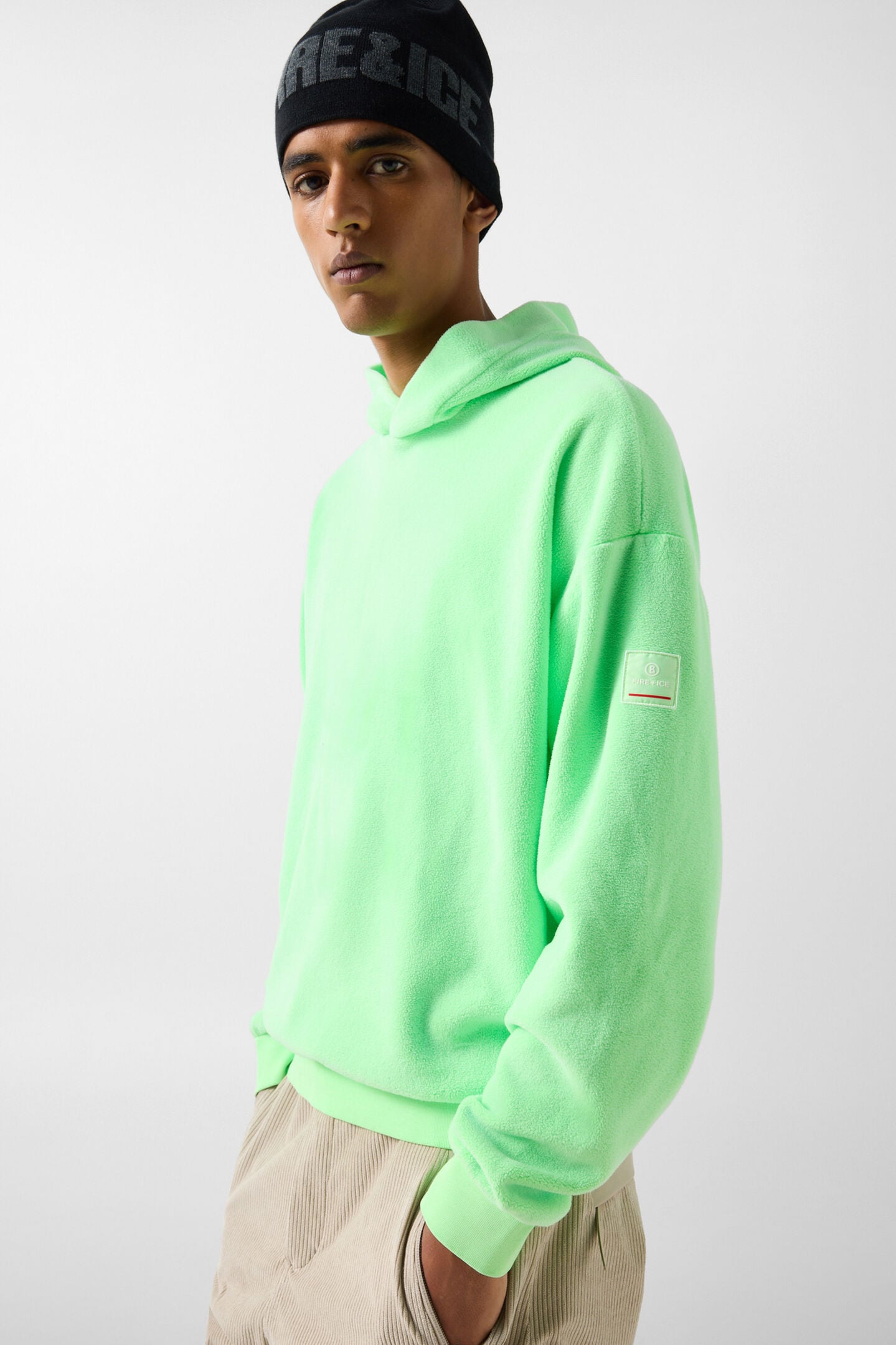 Ilario Fleece Hoodie Neon green
