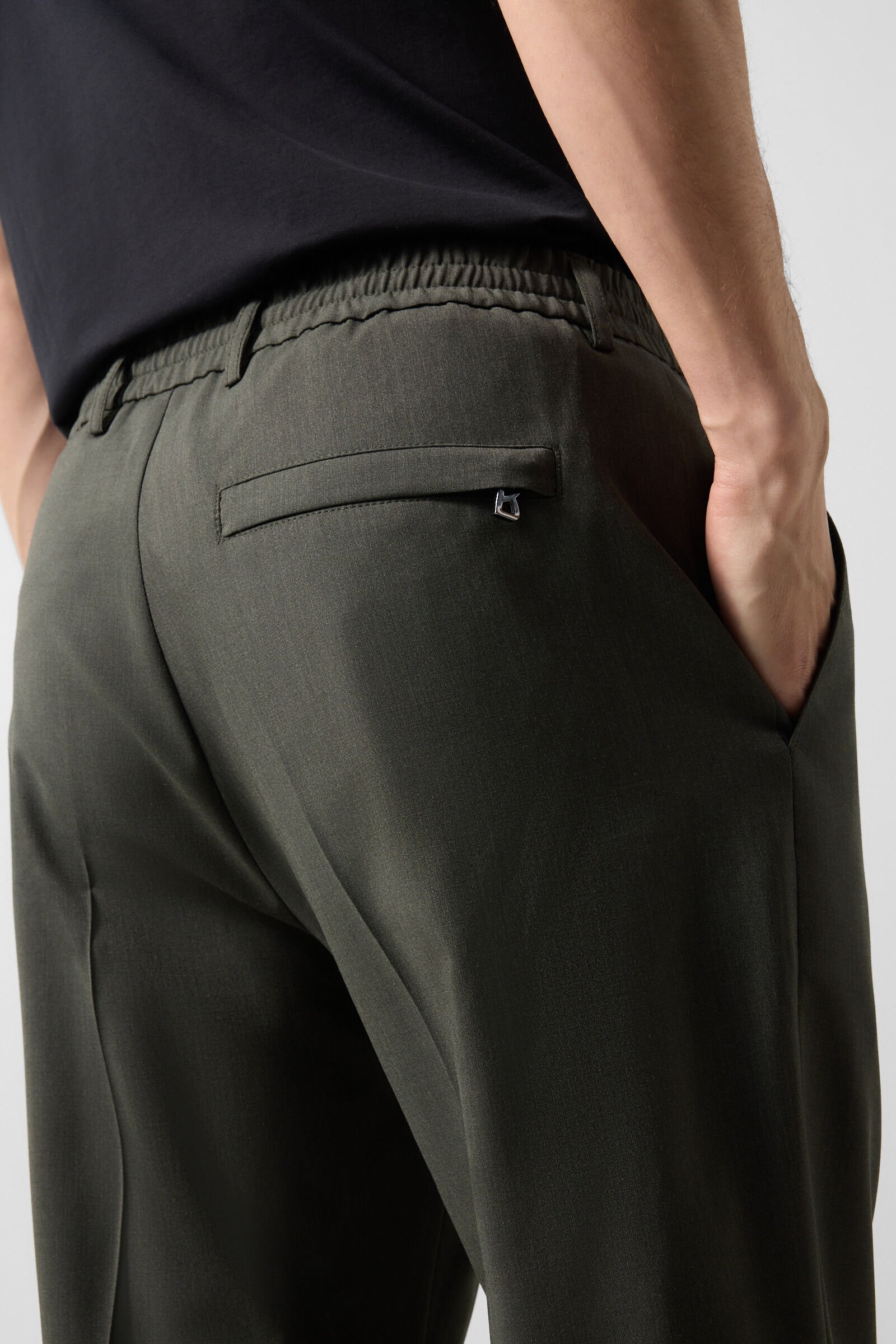 Marcus virgin wool trousers Olive green