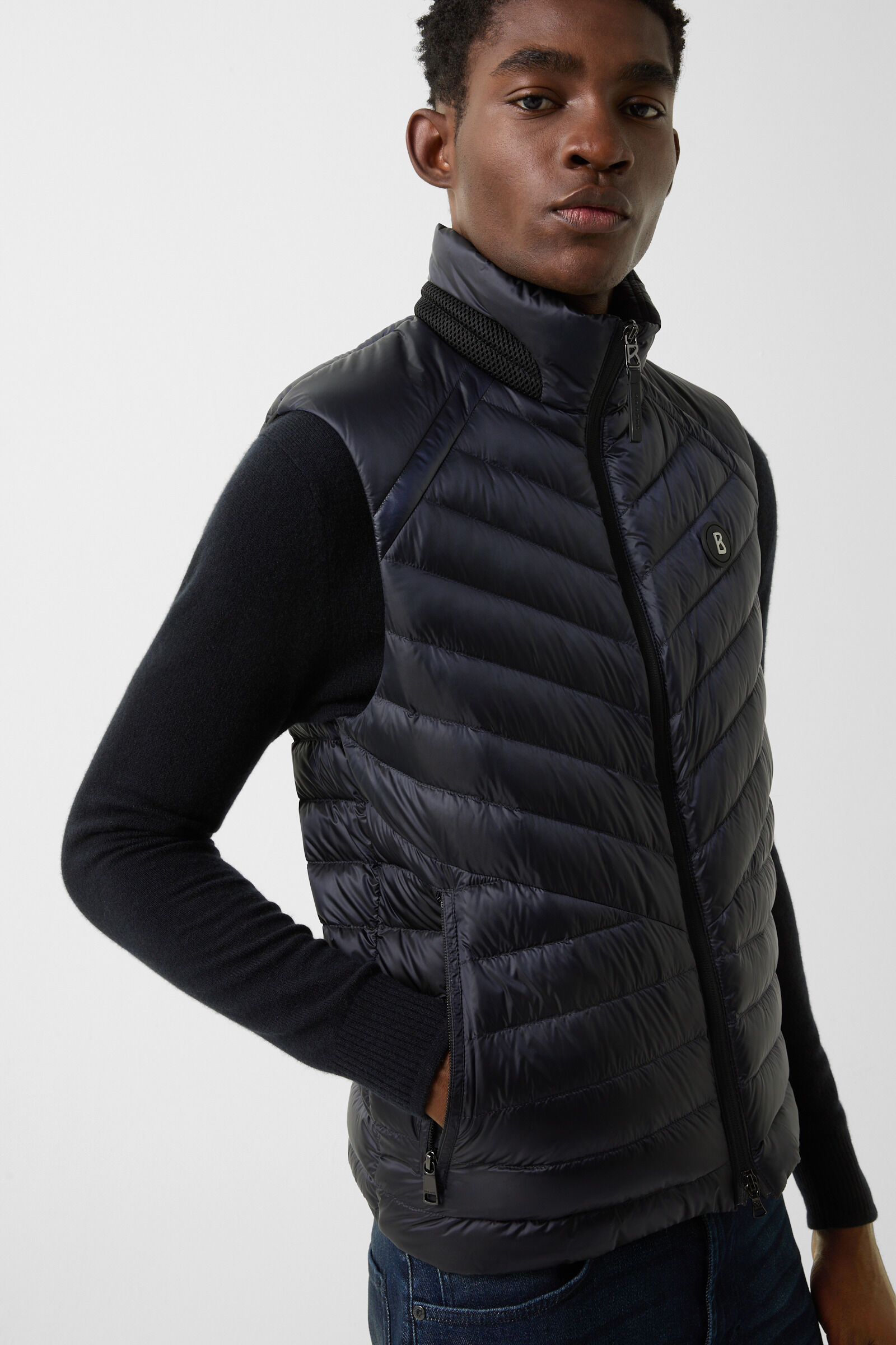 Lasse lightweight down waistcoat Navy blue