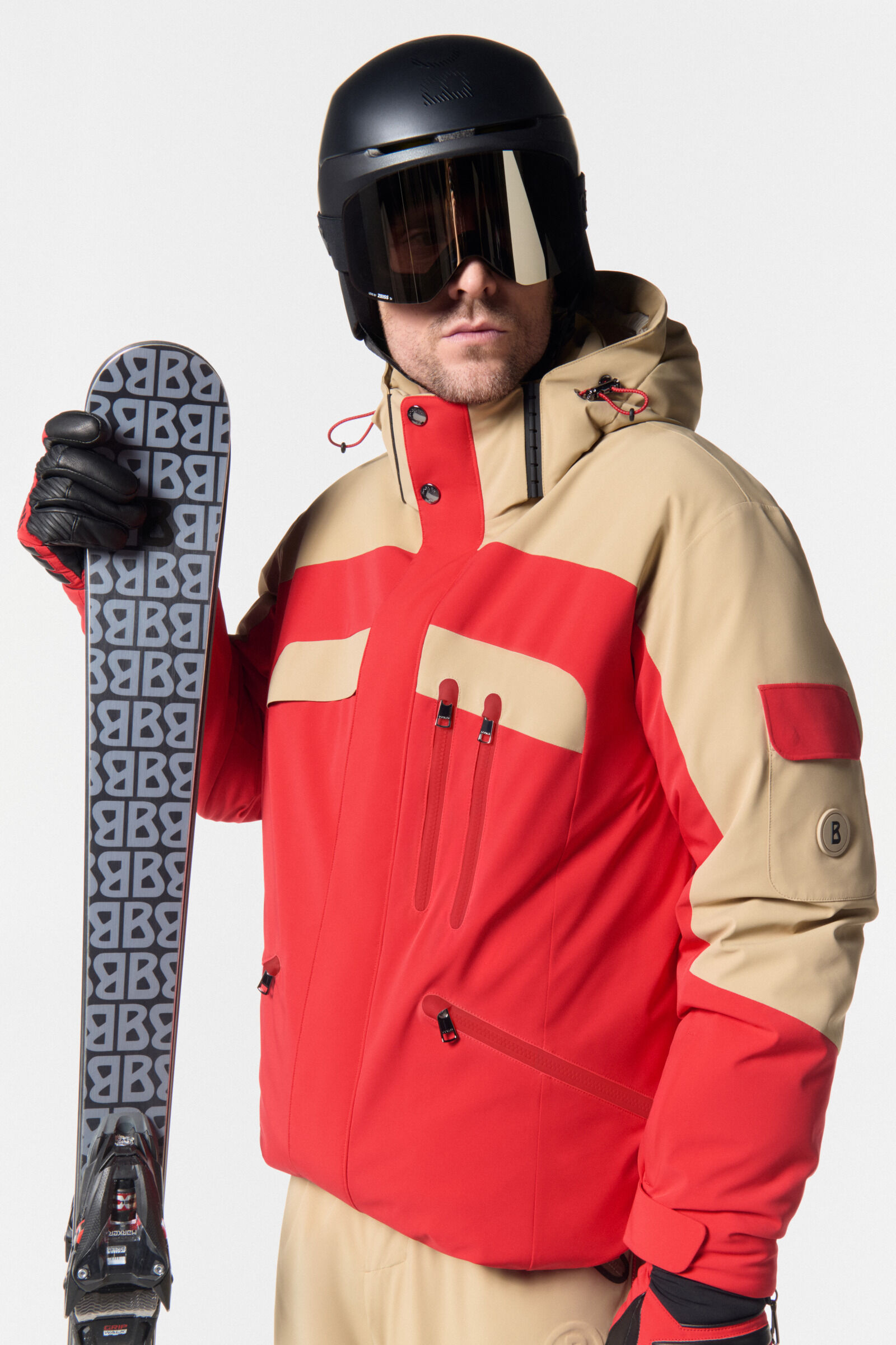 Danjo down ski jacket Red/beige