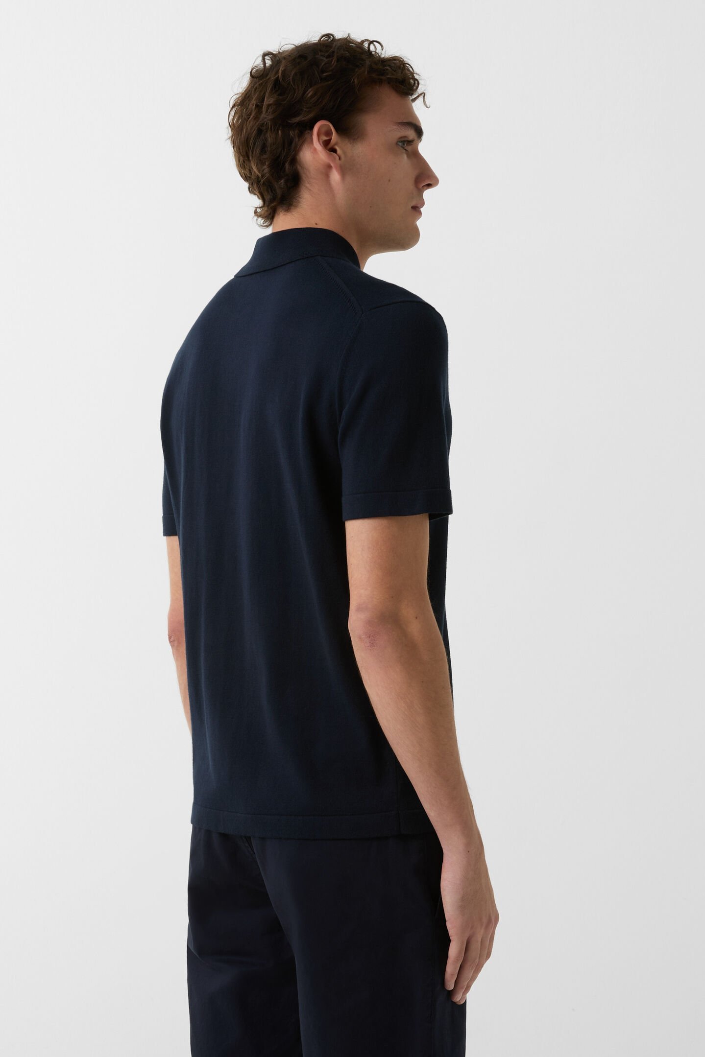 Strick-Polo-Shirt Laine Navy-Blau