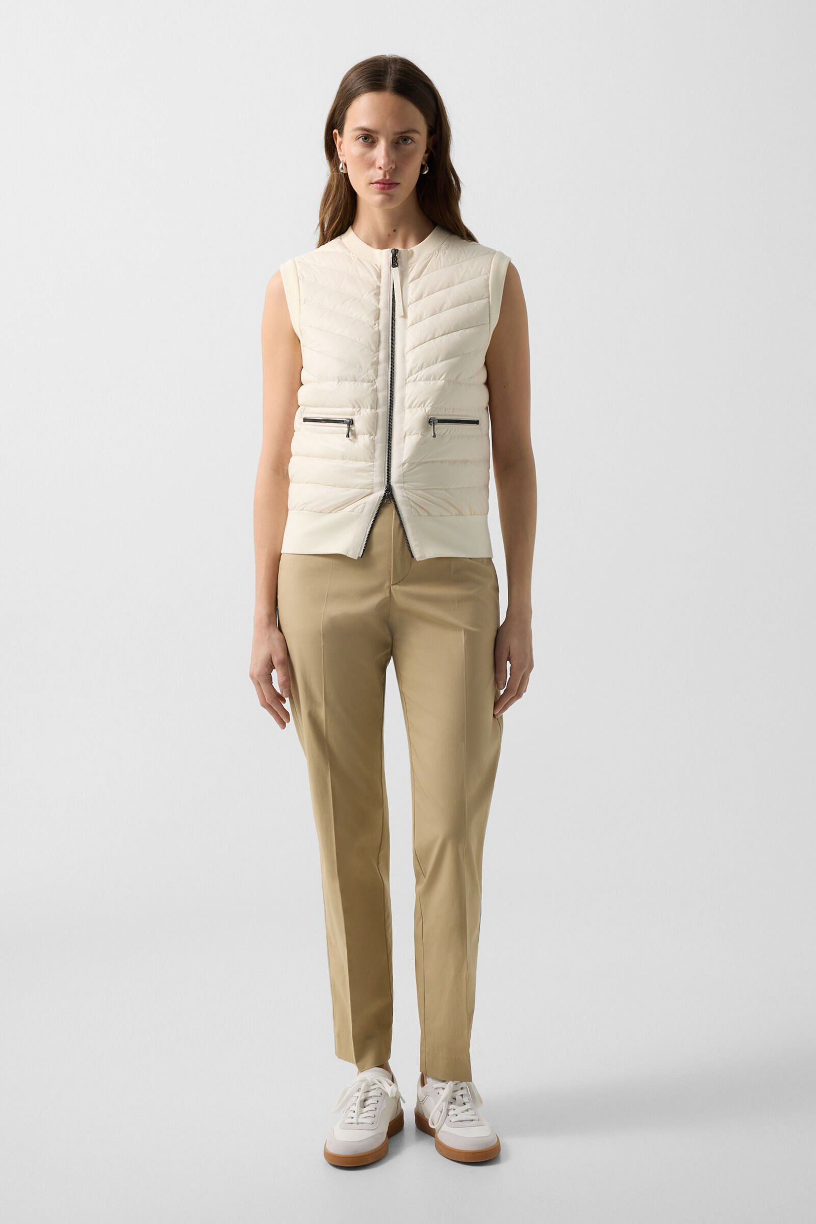 Daunen-Strickweste Zira Creme