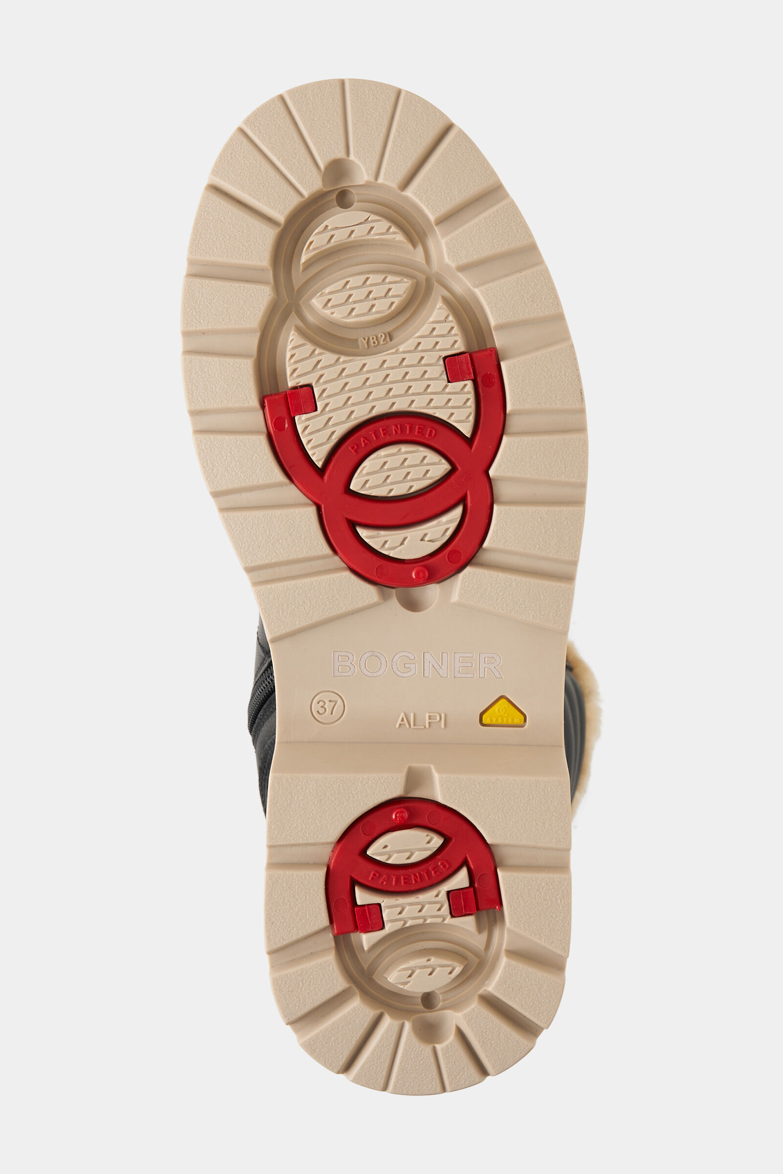 Mid boots St.Moritz with spikes Black/beige